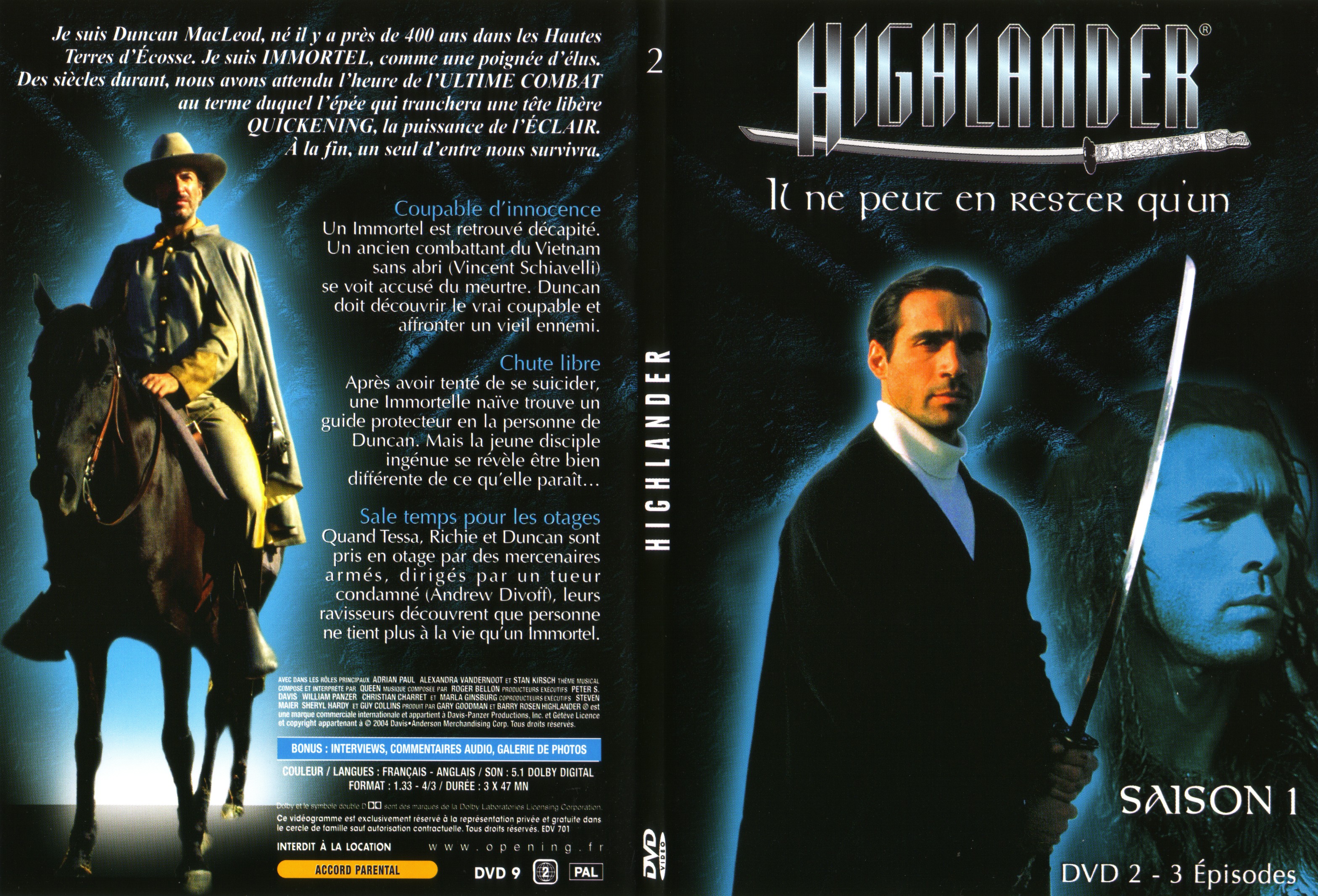 Jaquette DVD Highlander saison 1 DVD 2