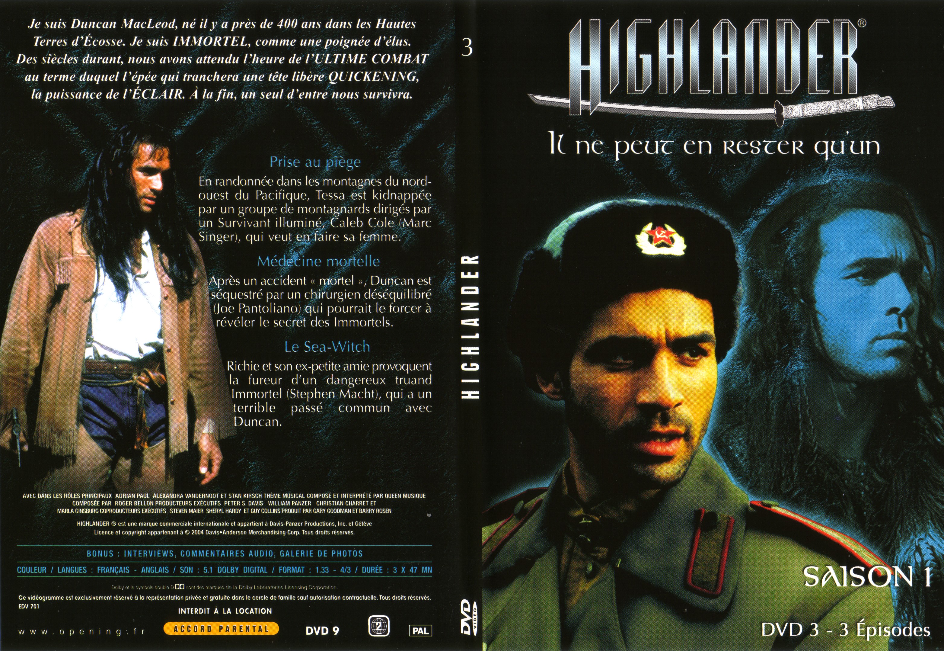 Jaquette DVD Highlander saison 1 DVD 3