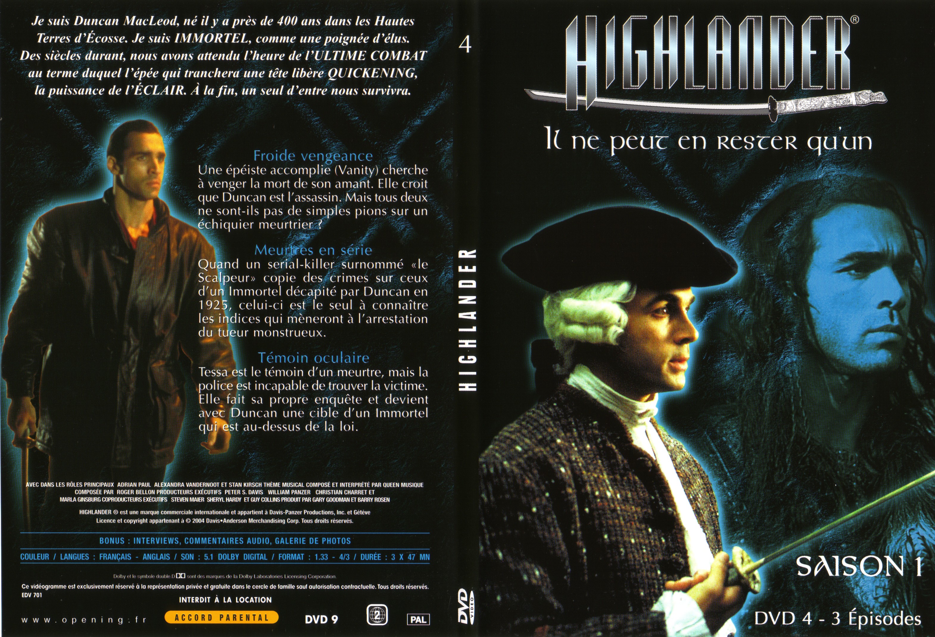 Jaquette DVD Highlander saison 1 DVD 4