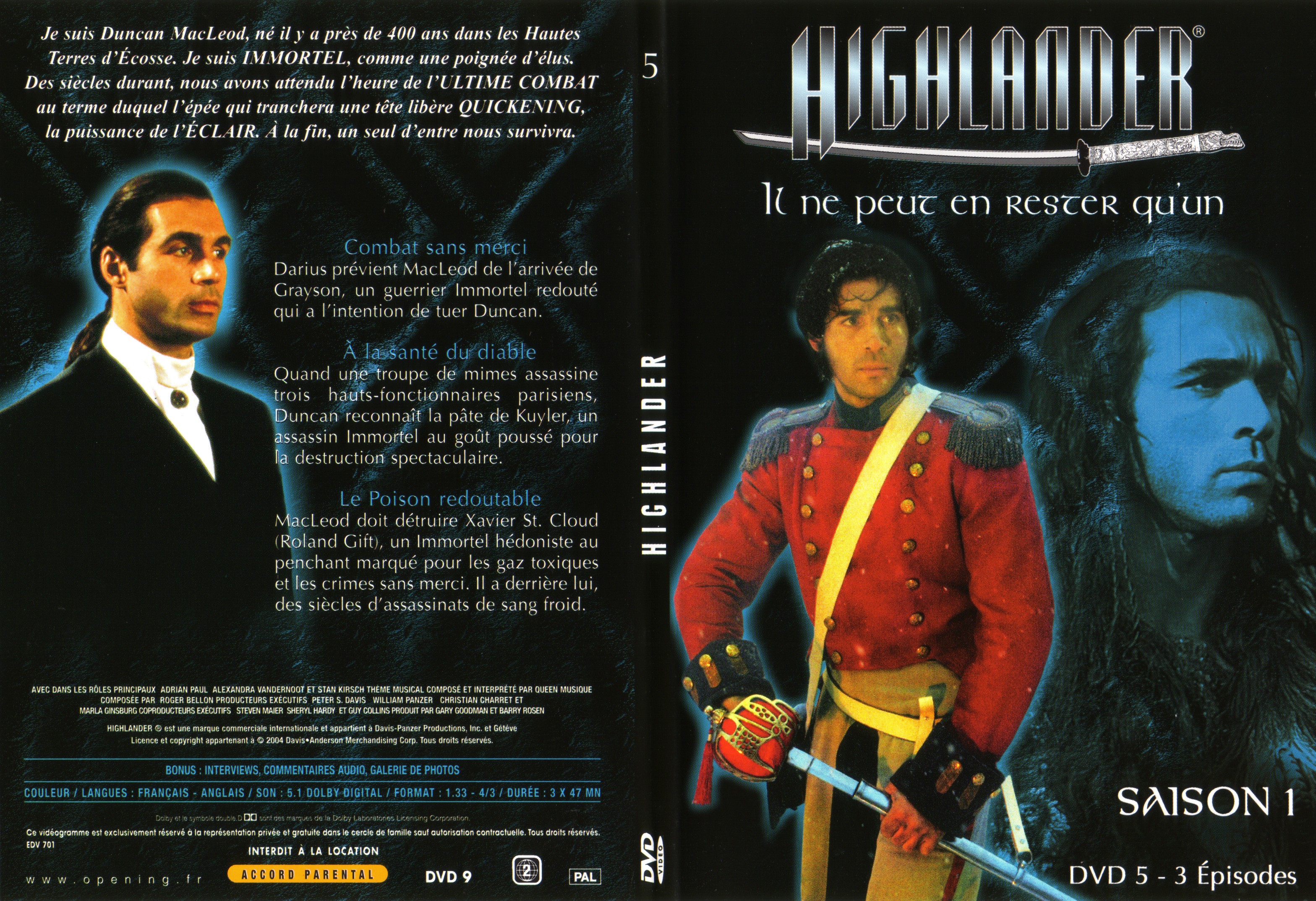 Jaquette DVD Highlander saison 1 DVD 5