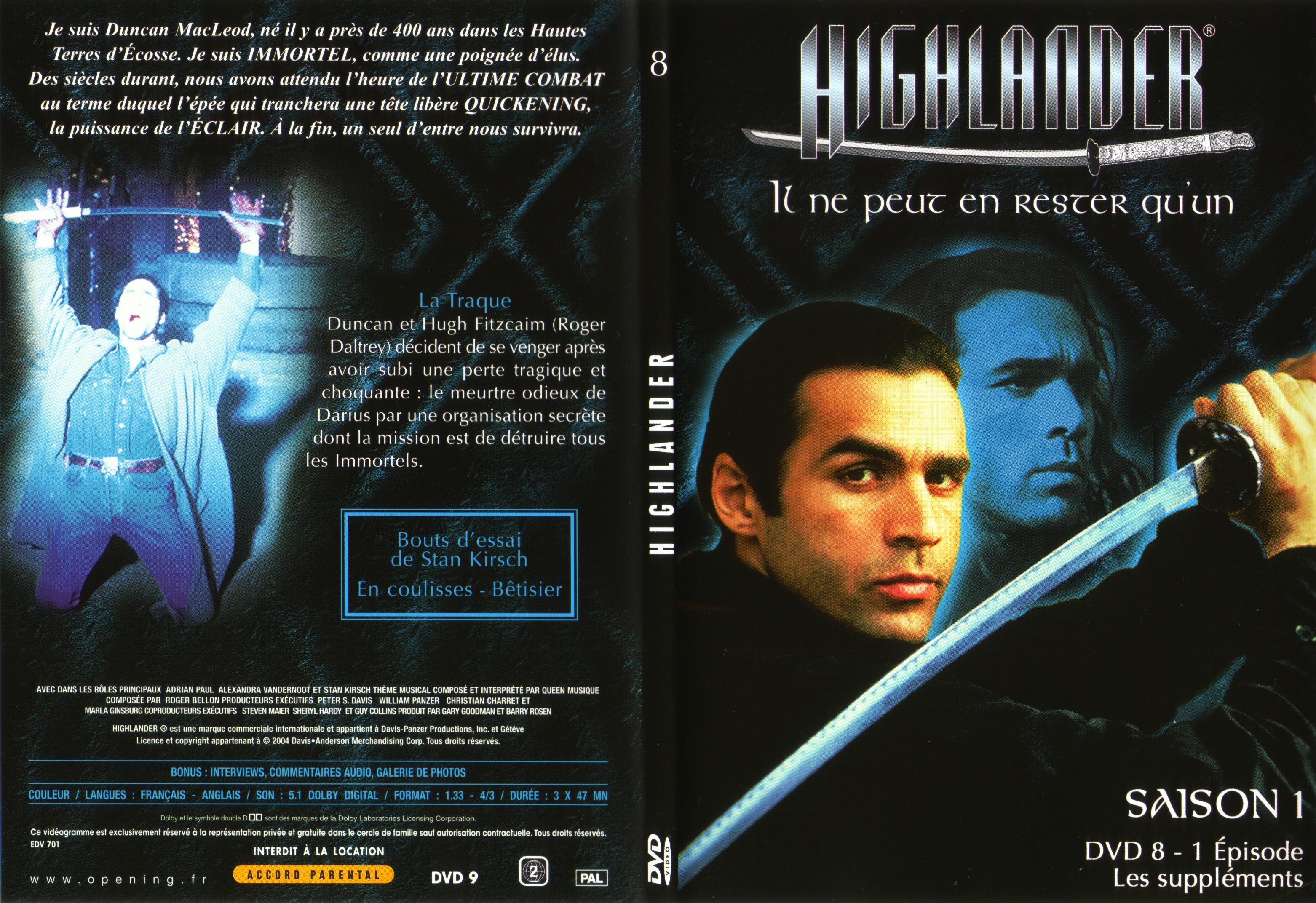 Jaquette DVD Highlander saison 1 DVD 8