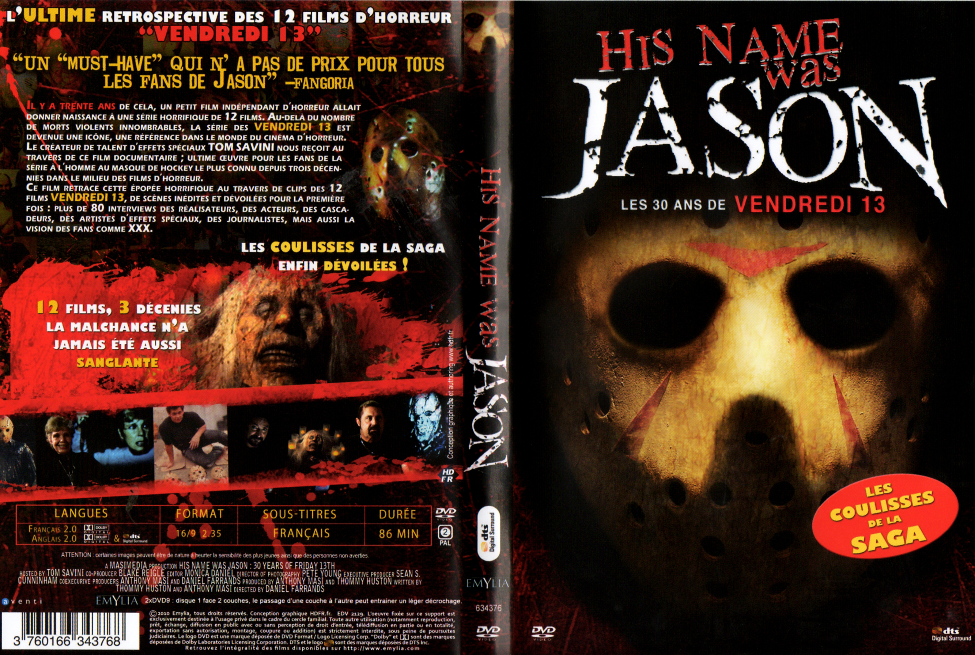 Jaquette DVD His name was Jason