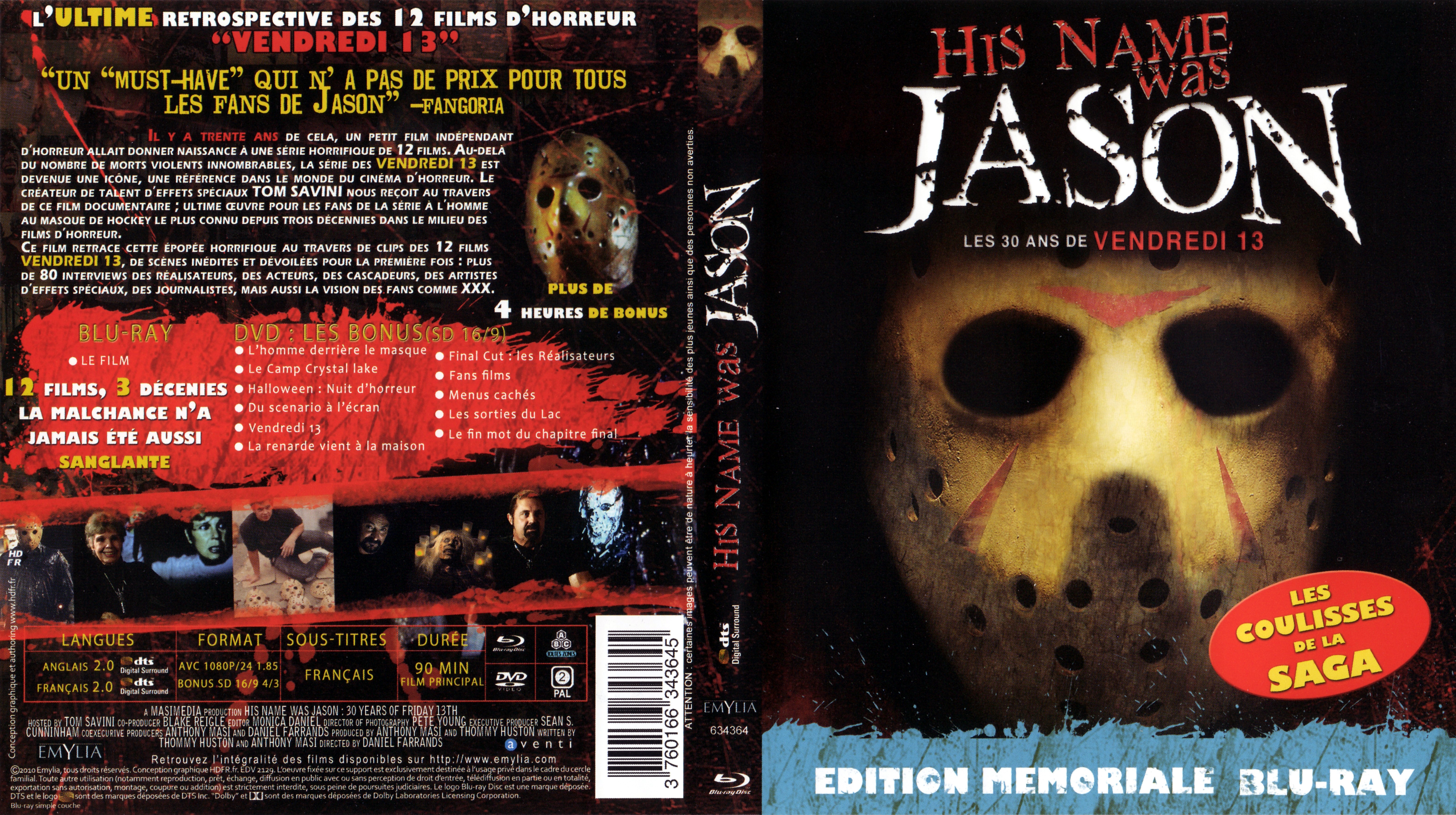 Jaquette DVD His name was Jason - Les 30 ans de Vendredi 13 (BLU-RAY)