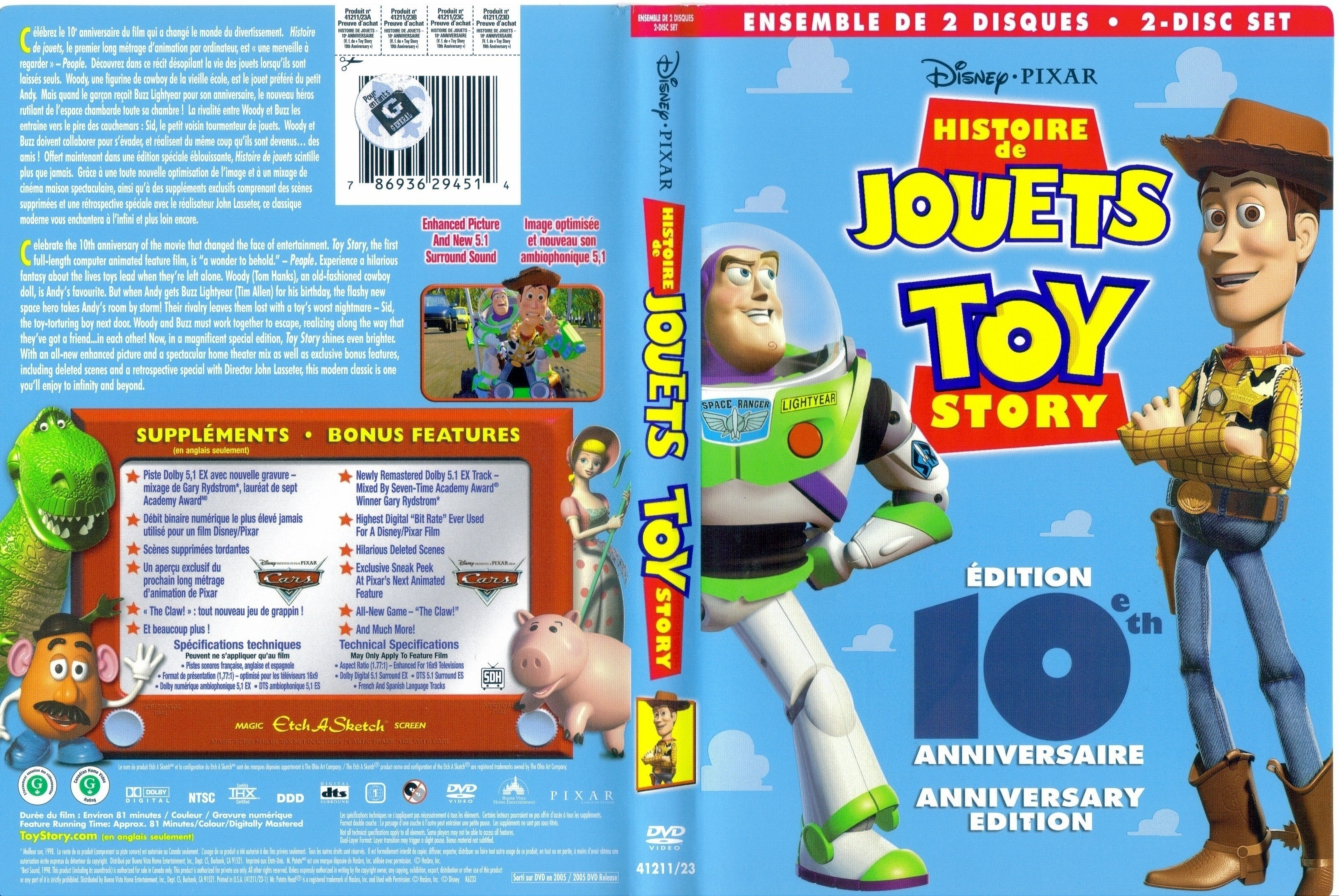 Jaquette DVD Histoire de jouet - Toy story (Canadienne)