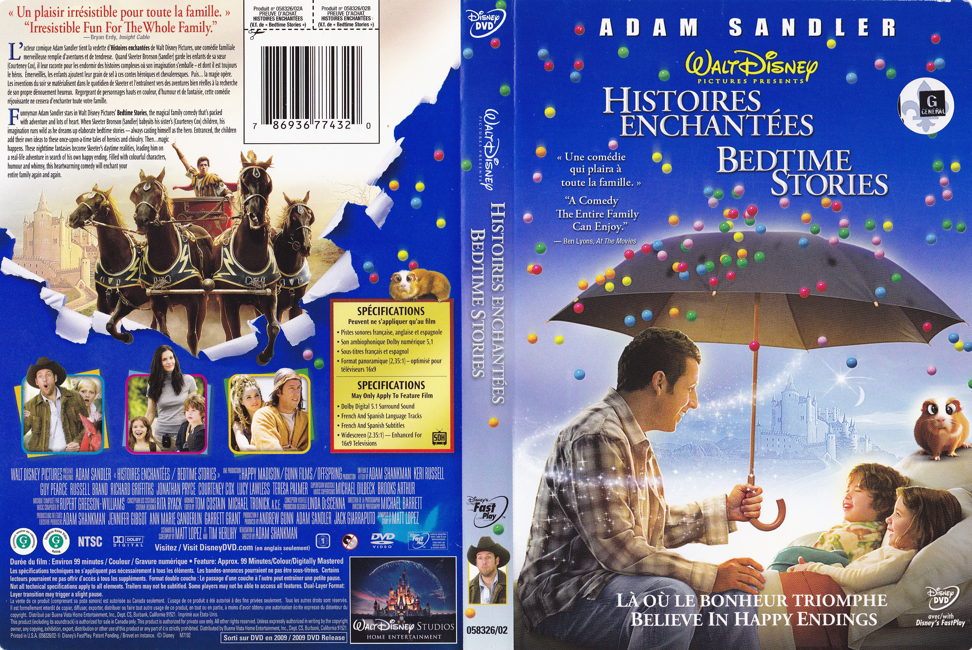 Jaquette DVD Histoires enchantes - Bedtime stories (Canadienne)