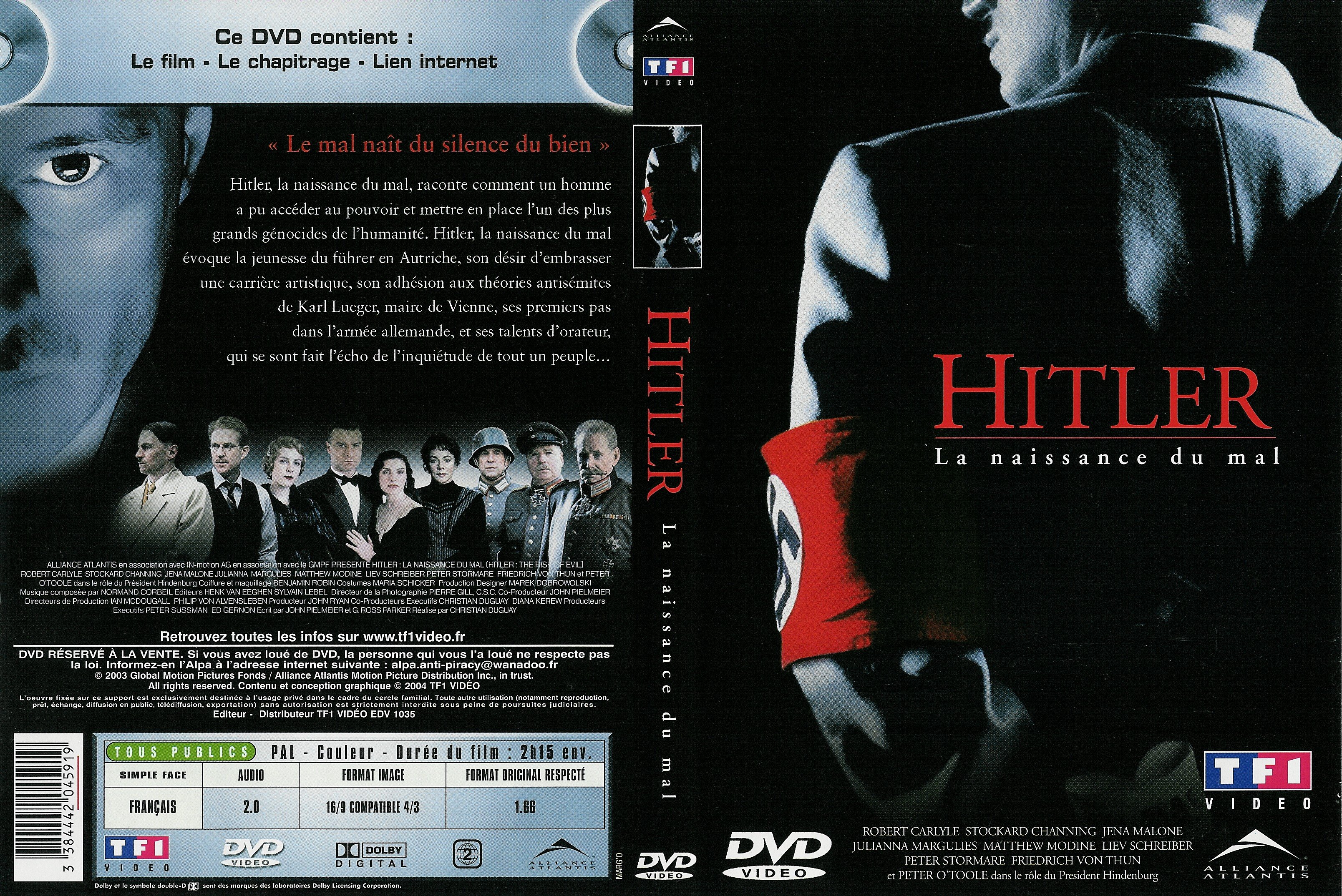 Jaquette DVD Hitler la naissance du mal