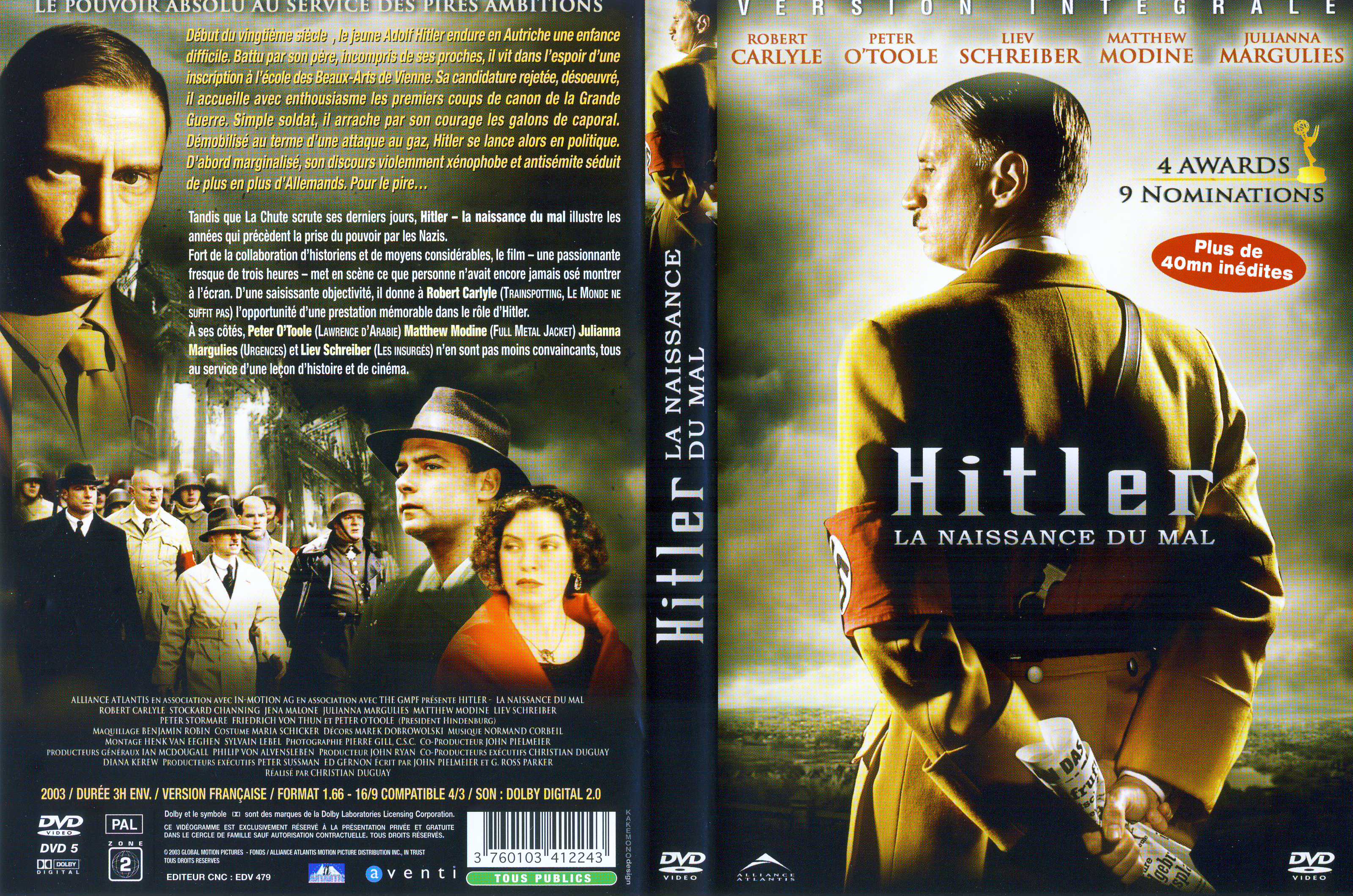 Jaquette DVD Hitler la naissance du mal v2
