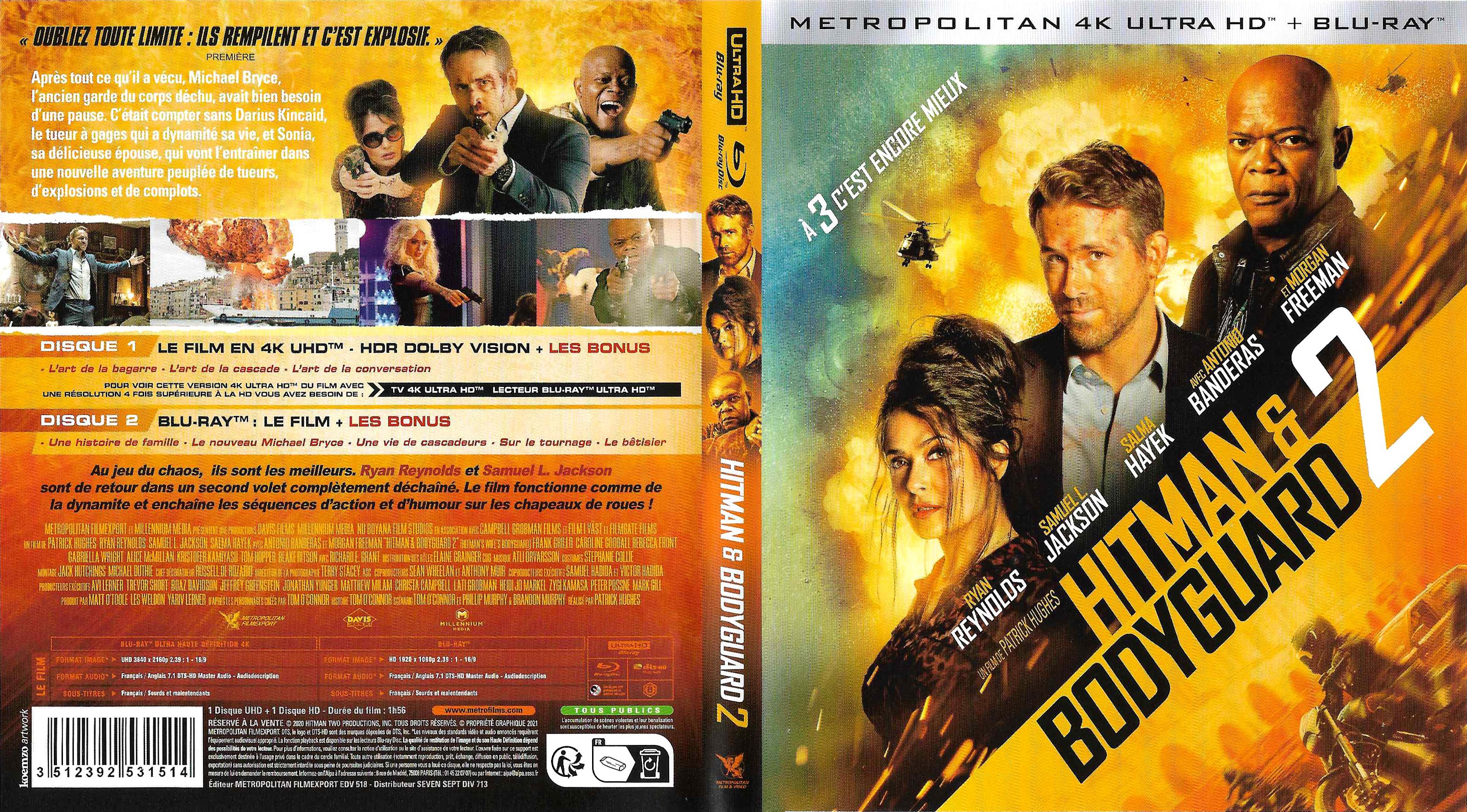 Jaquette DVD Hitman & Bodyguard 2 4K (BLU-RAY)