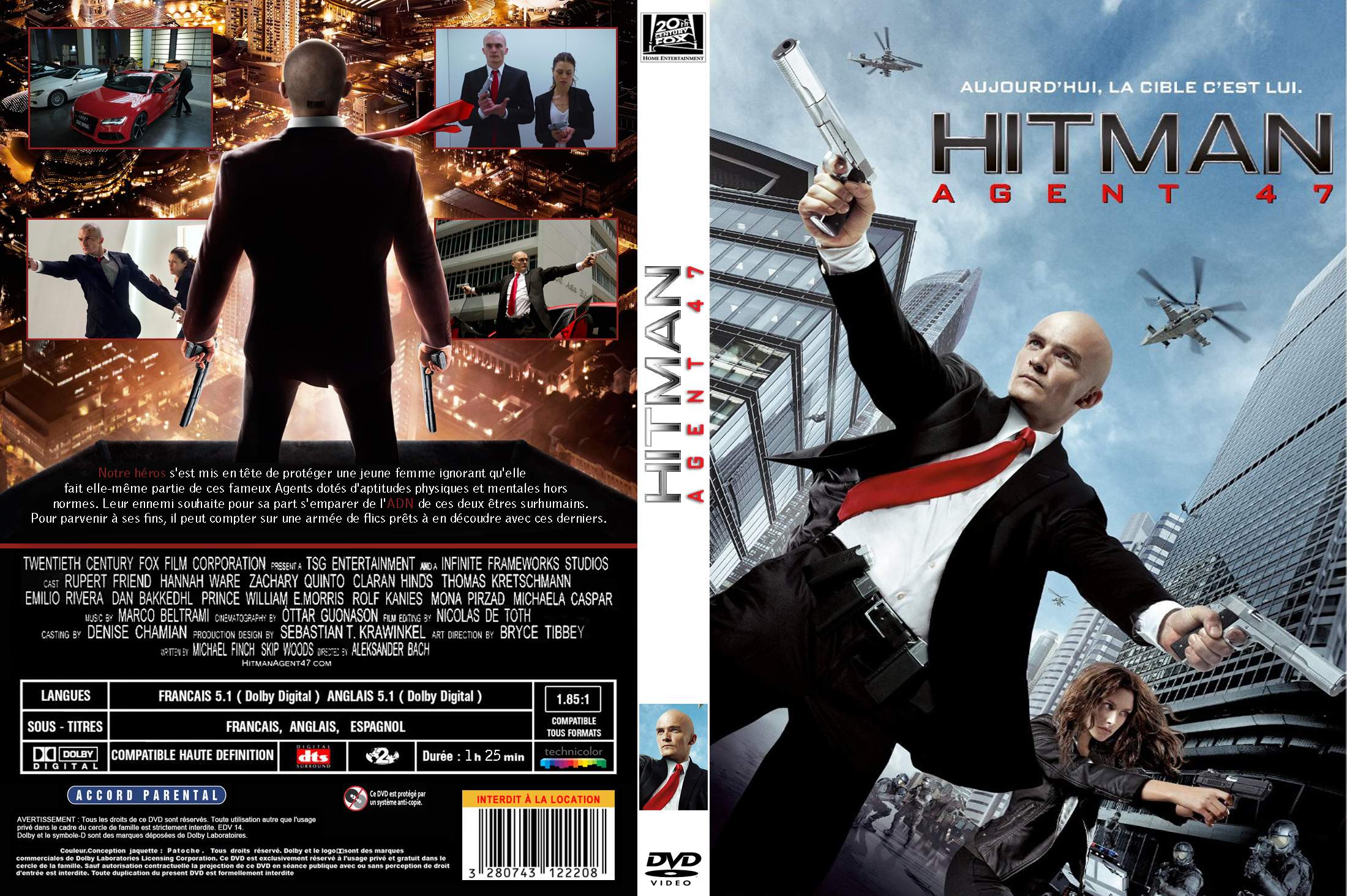 Jaquette DVD Hitman: Agent 47 custom v2