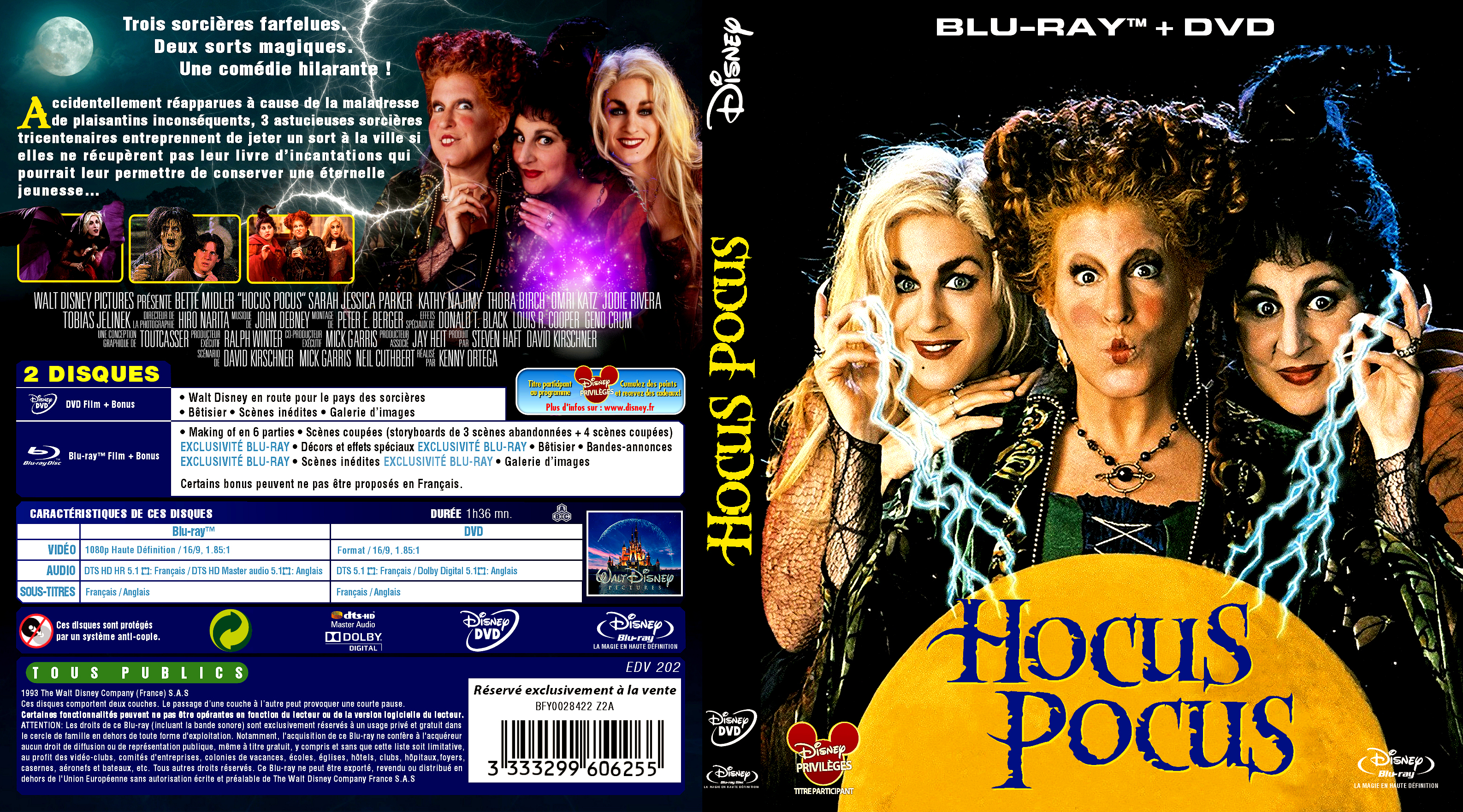 Jaquette DVD Hocus pocus custom (BLU-RAY)