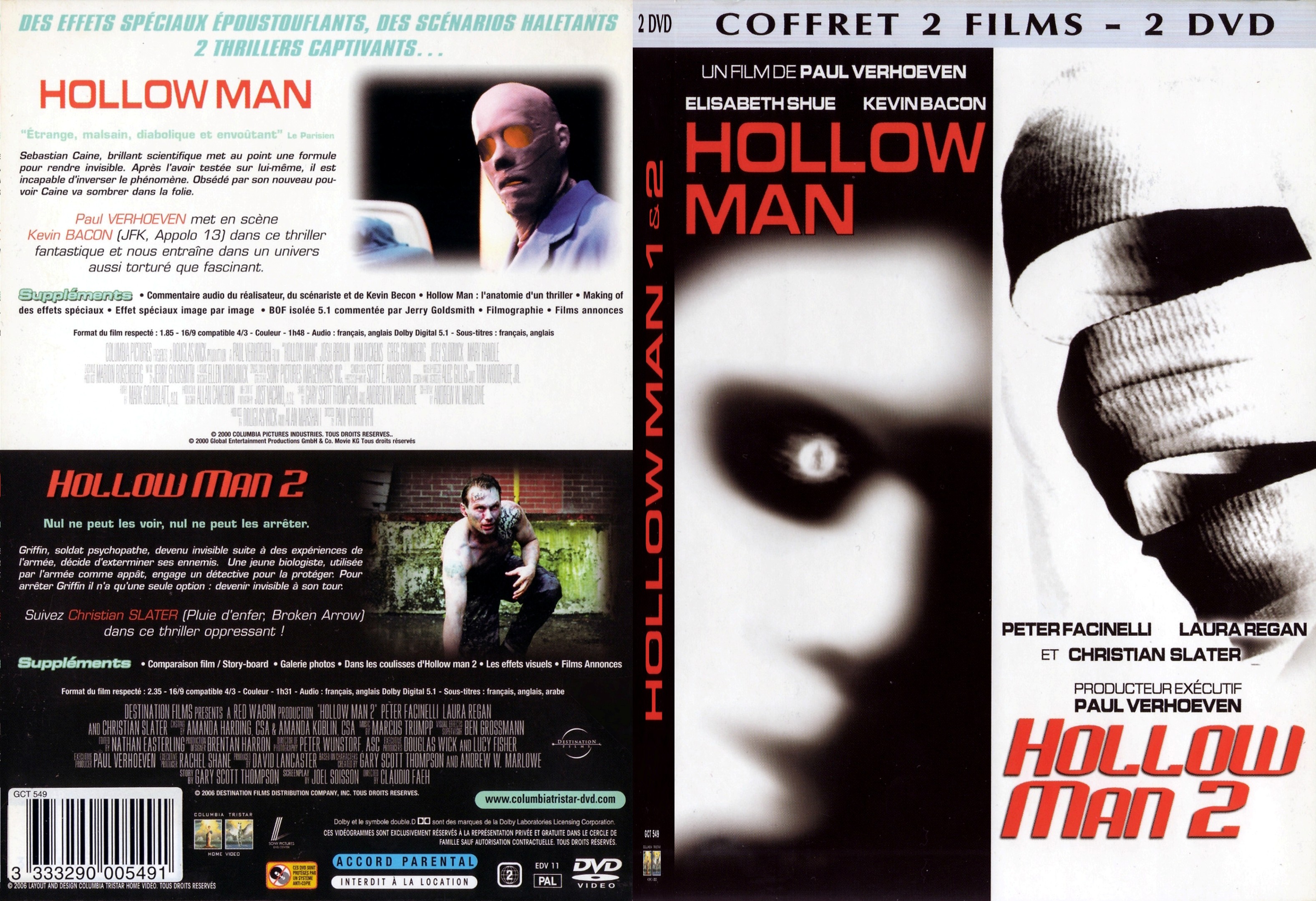 Jaquette DVD Hollow man 1 + 2 - SLIM