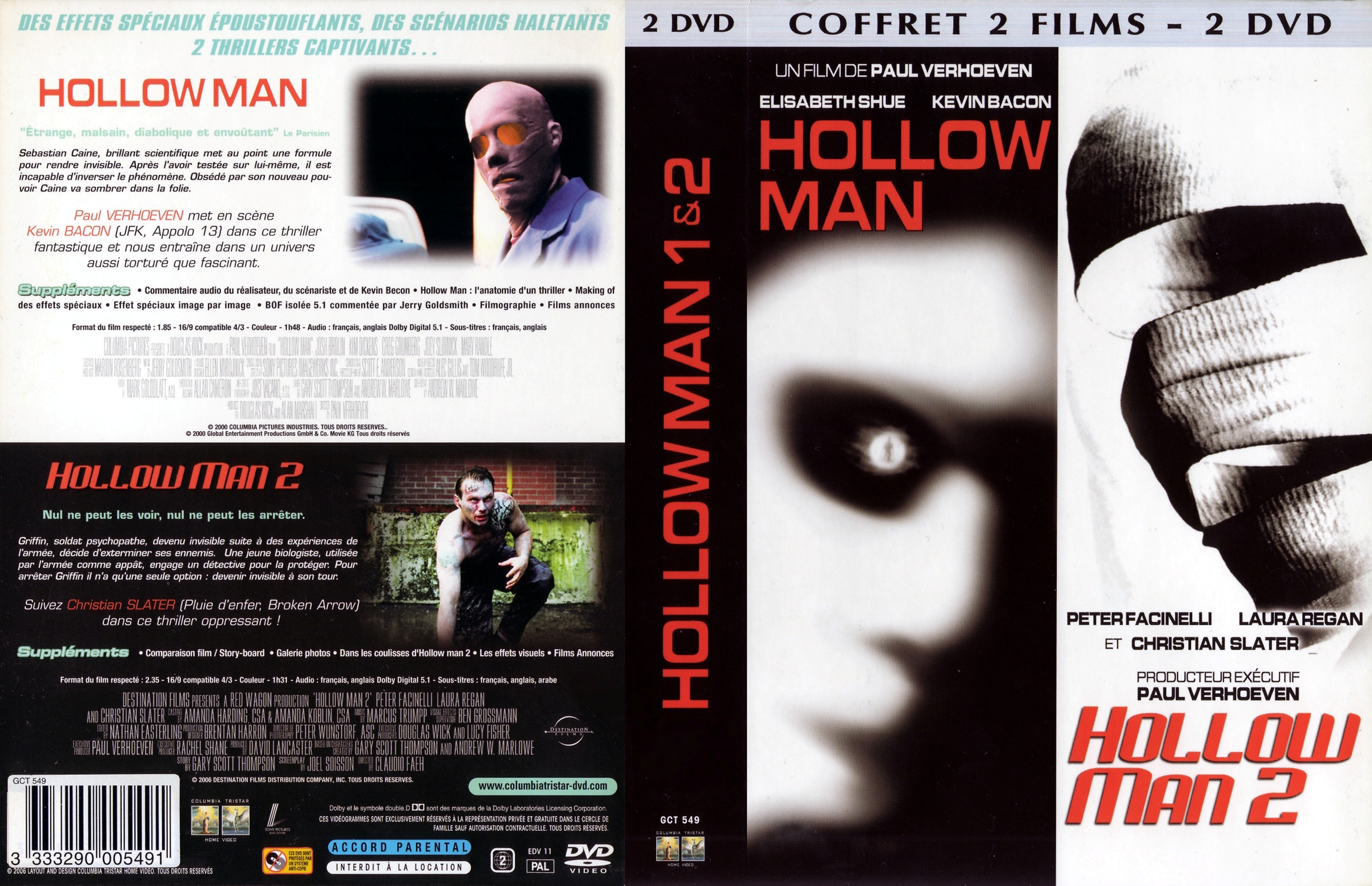 Jaquette DVD Hollow man 1 et 2 COFFRET