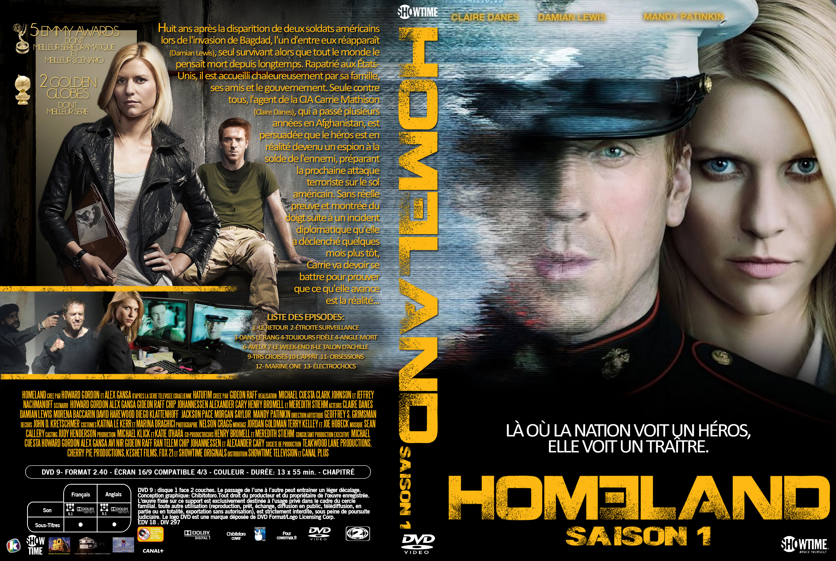 Jaquette DVD Homeland Saison 1 custom