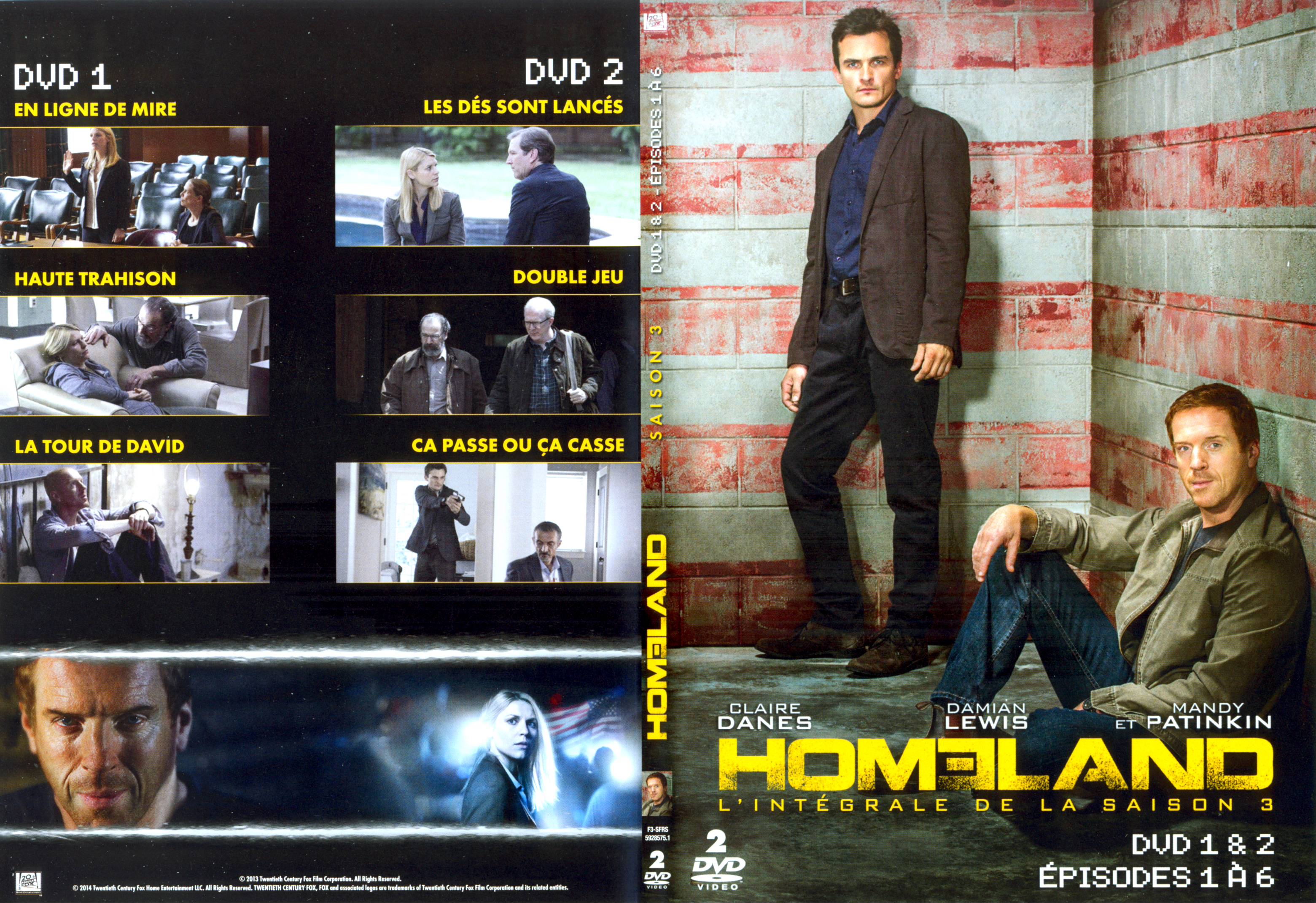 Jaquette DVD Homeland Saison 3 DVD 1