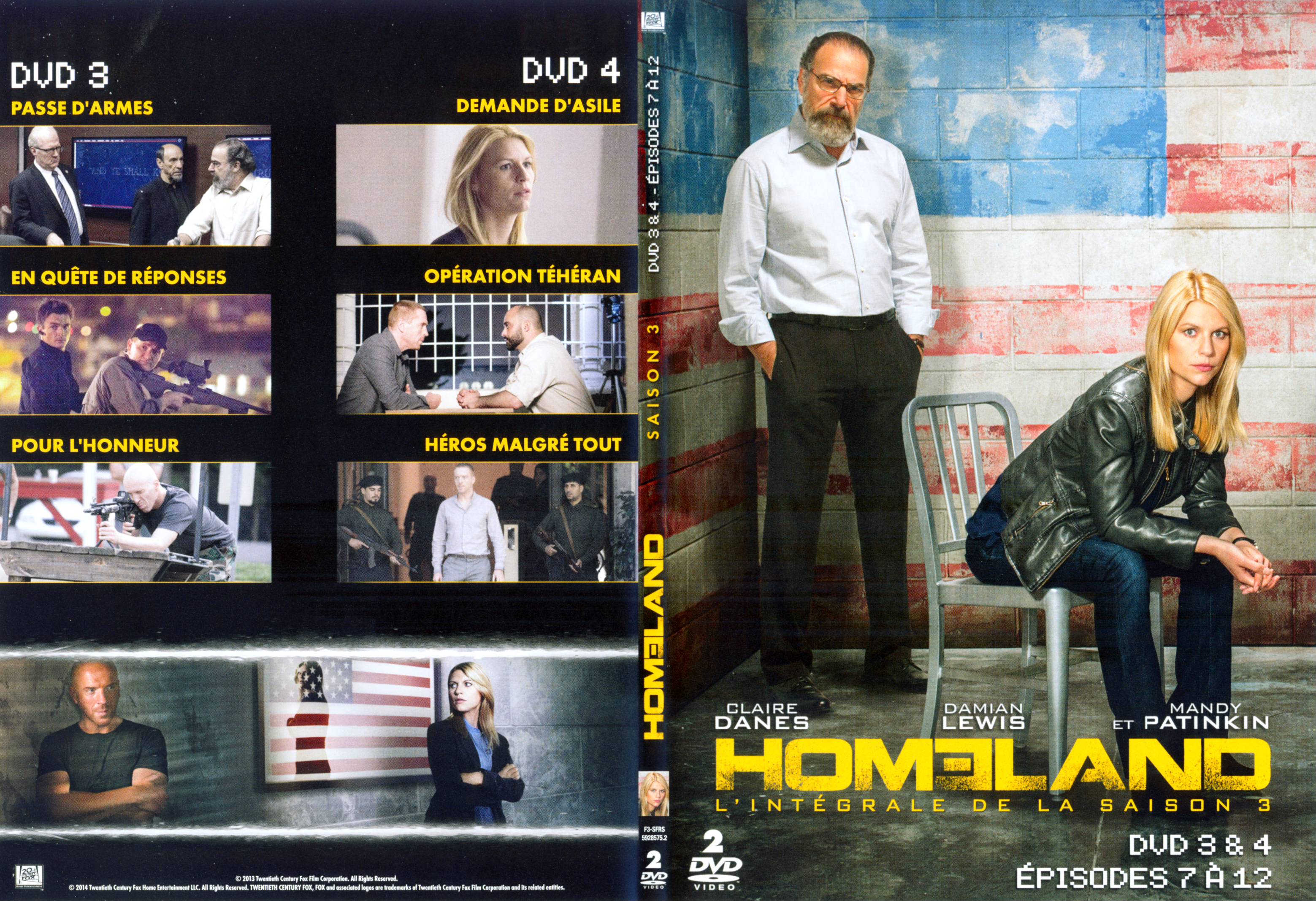 Jaquette DVD Homeland Saison 3 DVD 2