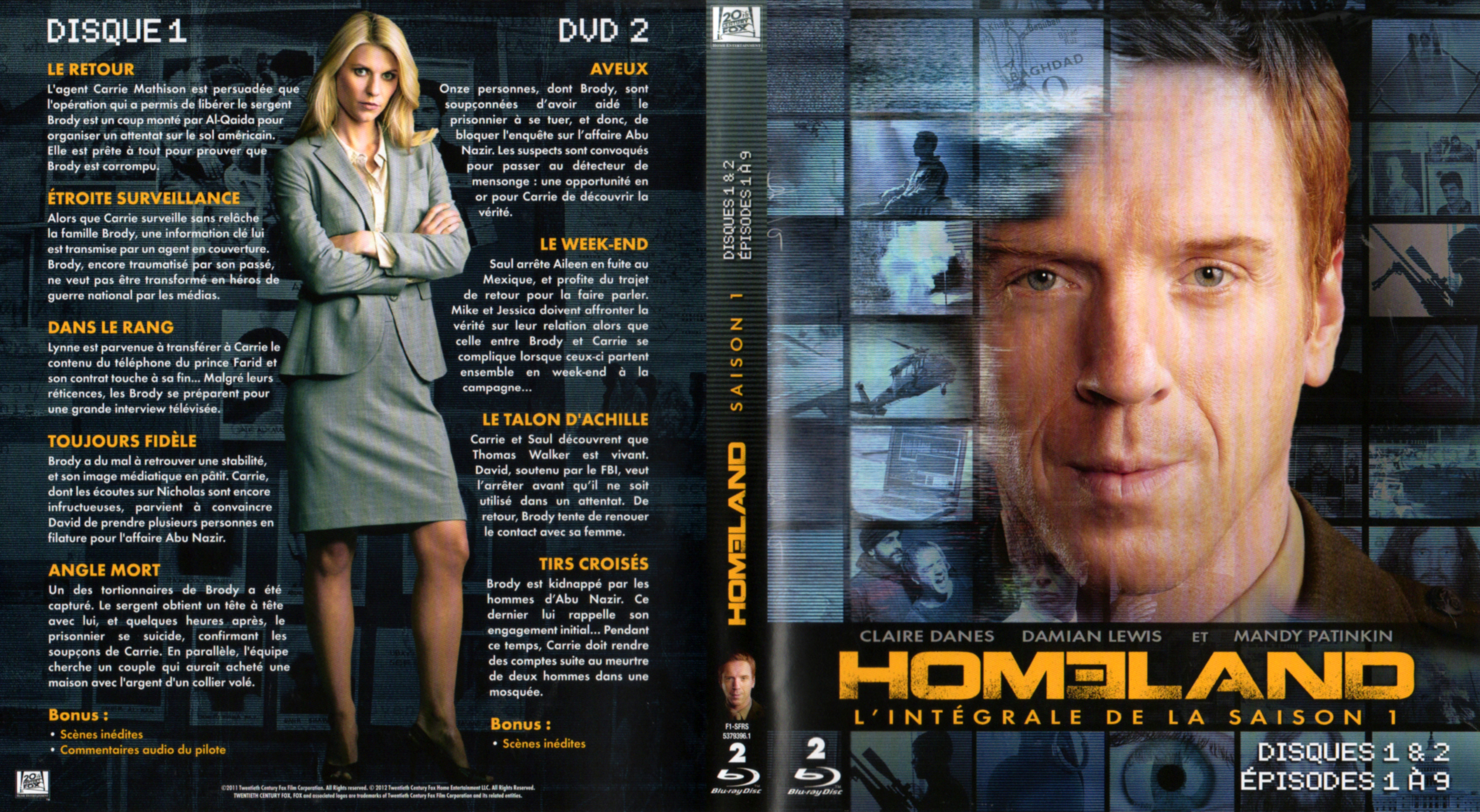 Jaquette DVD Homeland saison 1 DISC 1 (BLU-RAY)