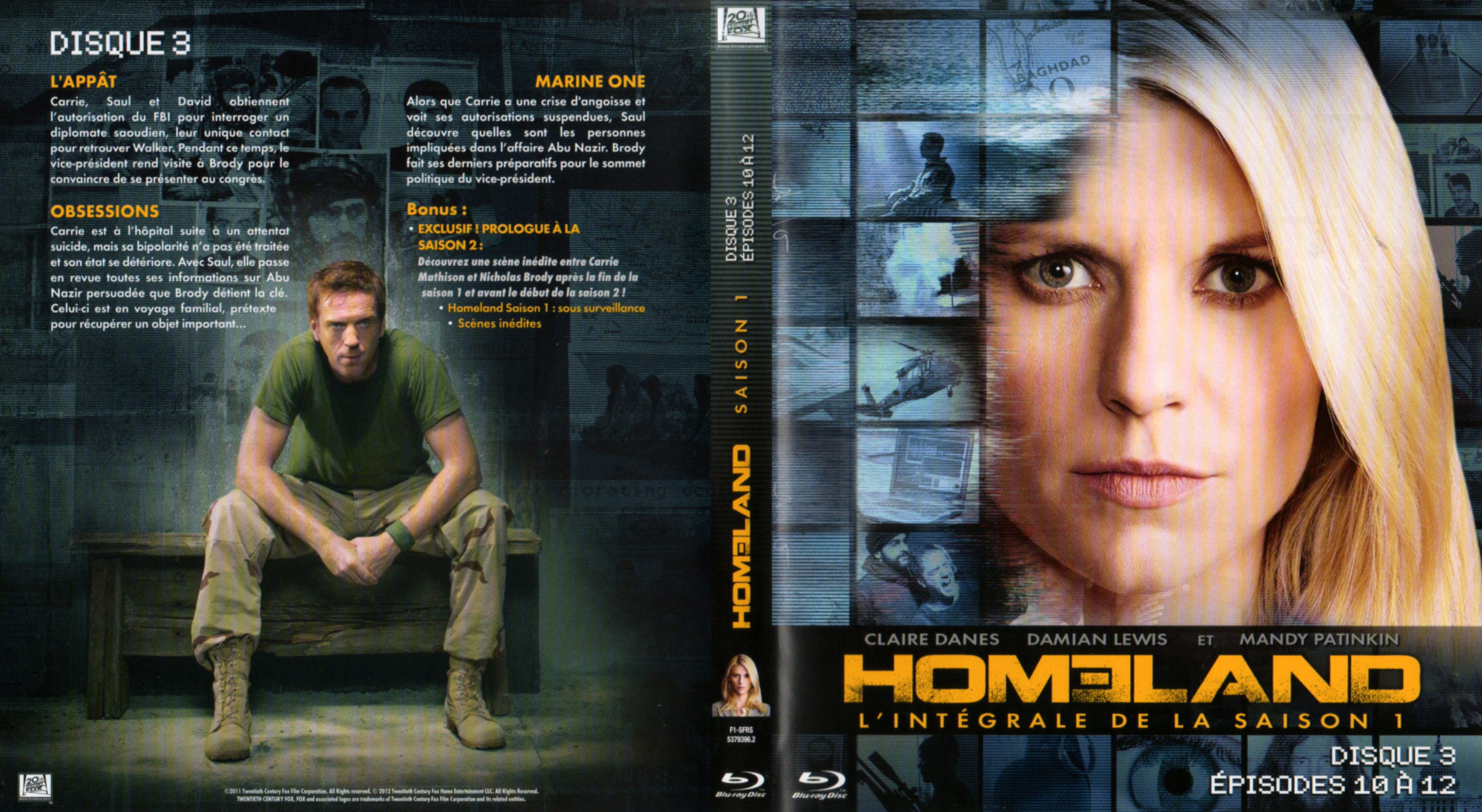 Jaquette DVD Homeland saison 1 DISC 2 (BLU-RAY)