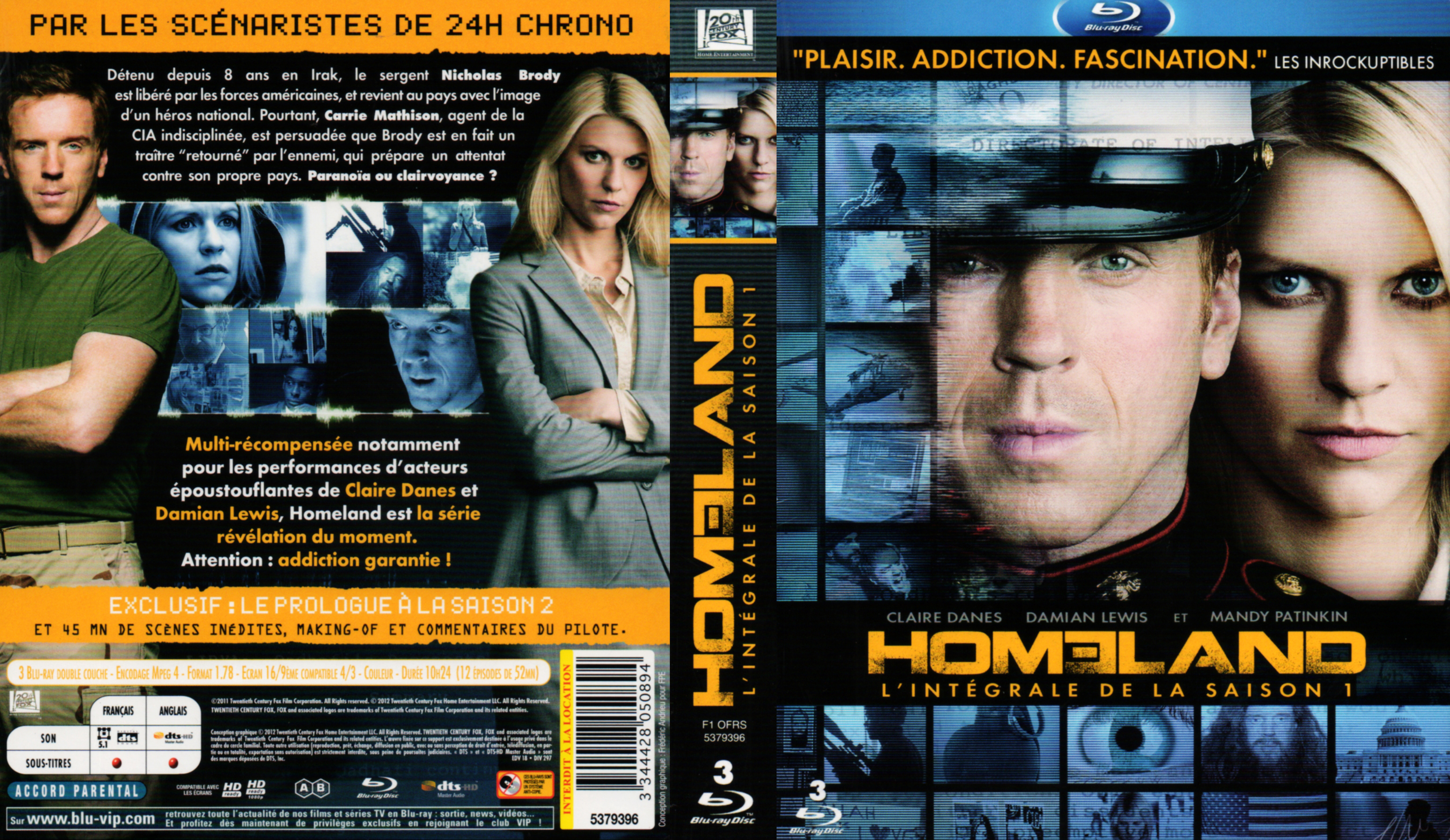 Jaquette DVD Homeland saison 1 (BLU-RAY)