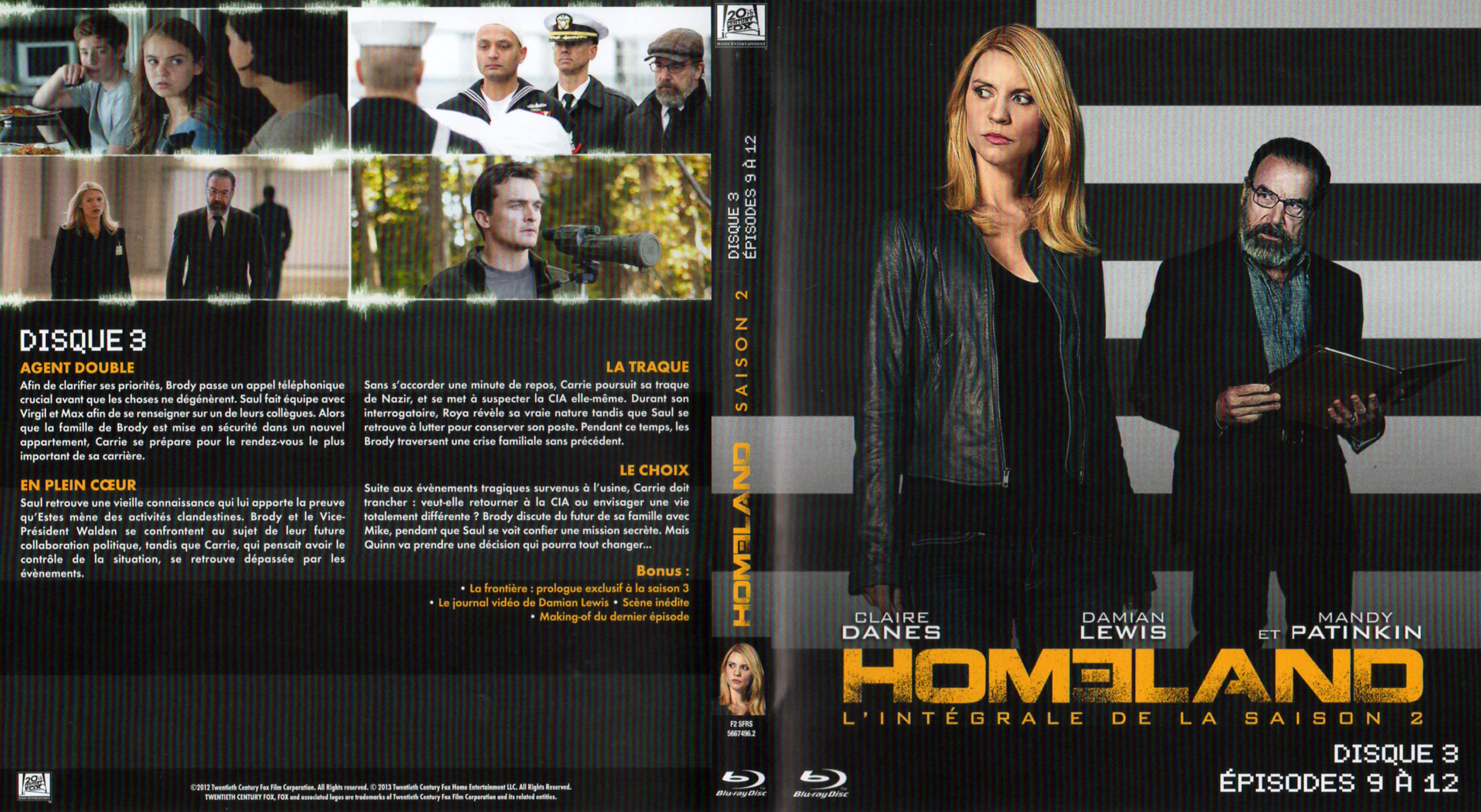 Jaquette DVD Homeland saison 2 DVD 3 (BLU-RAY)