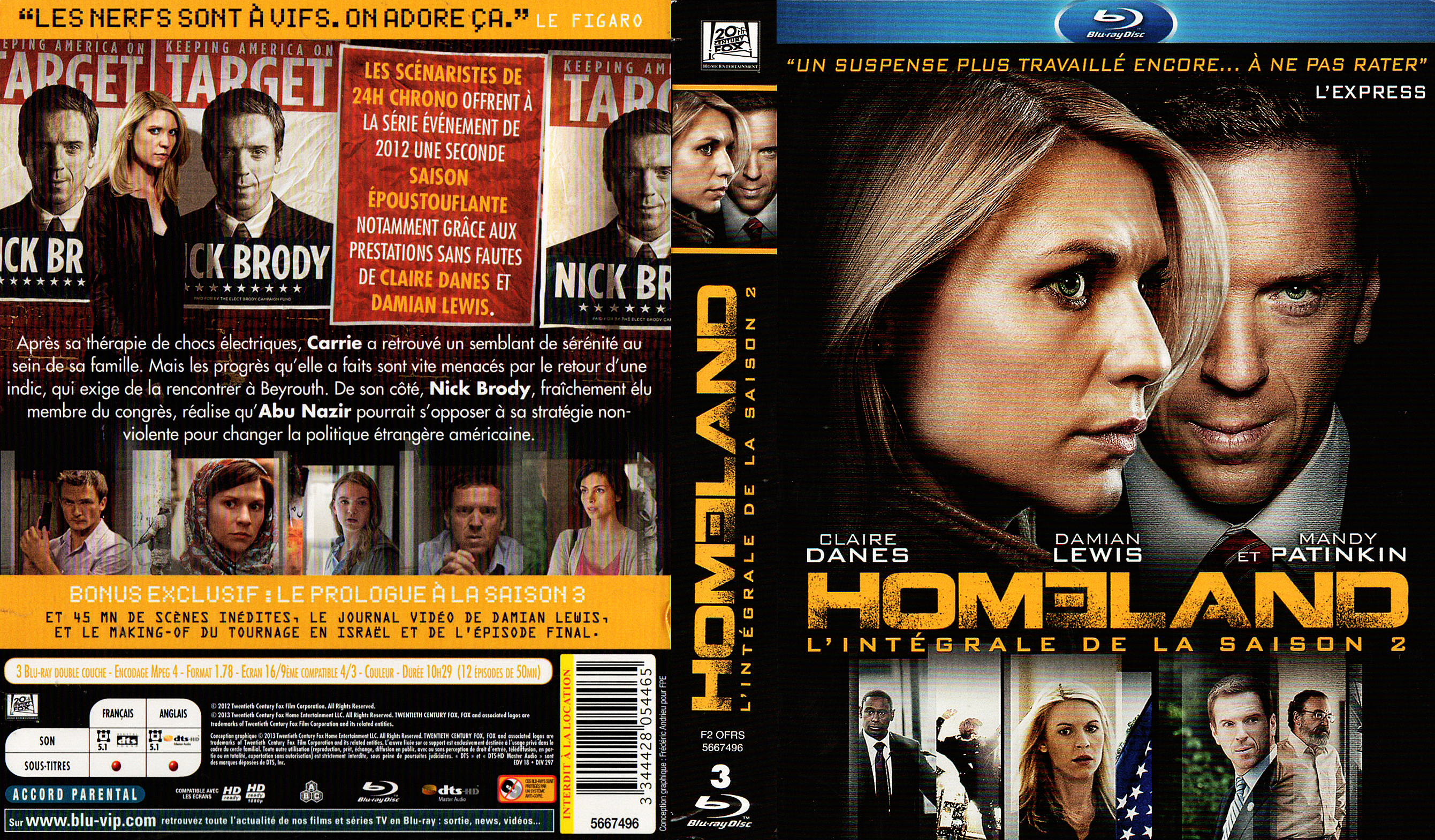 Jaquette DVD Homeland saison 2 (BLU-RAY)
