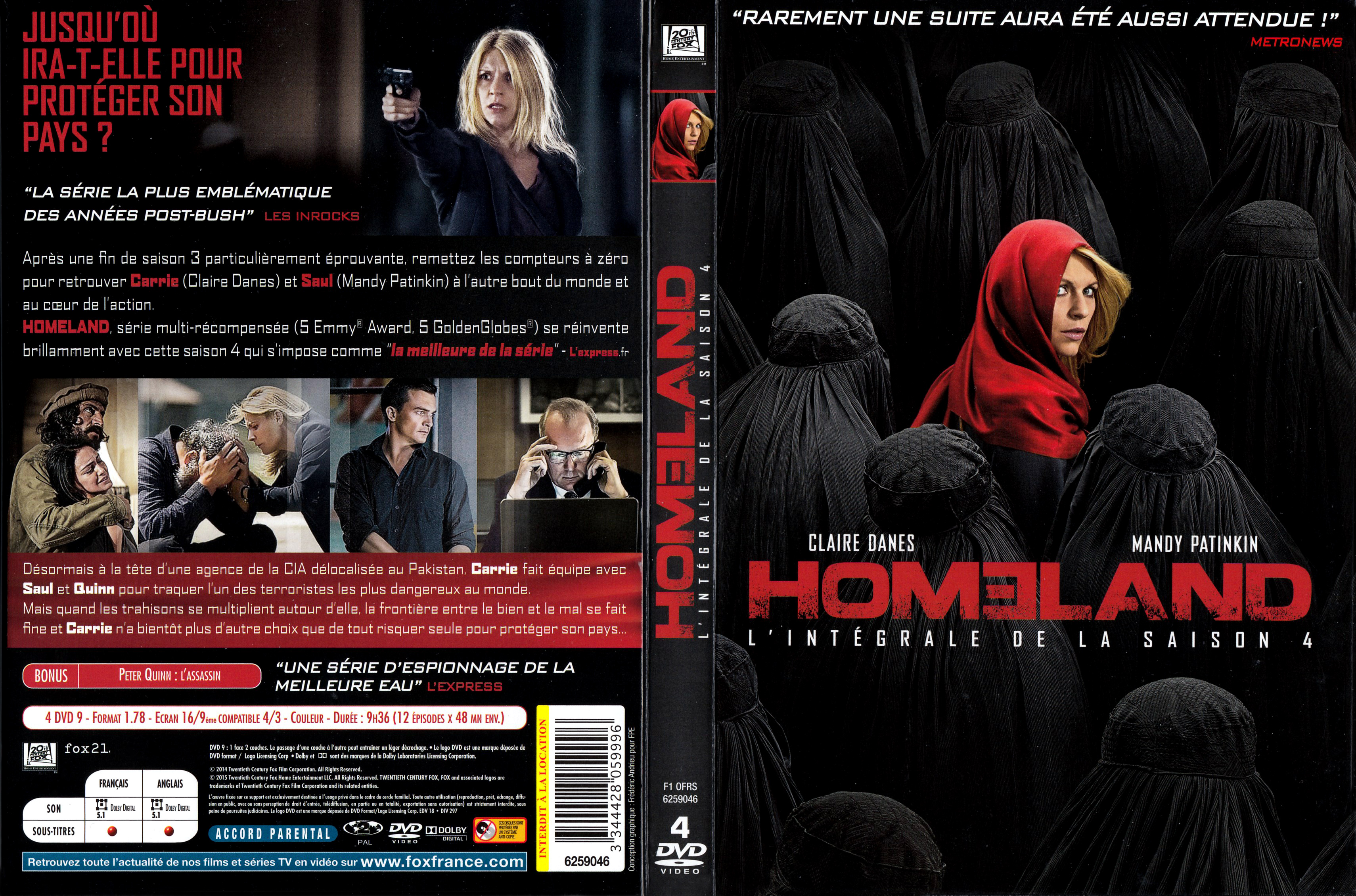 Jaquette DVD Homeland saison 4 COFFRET