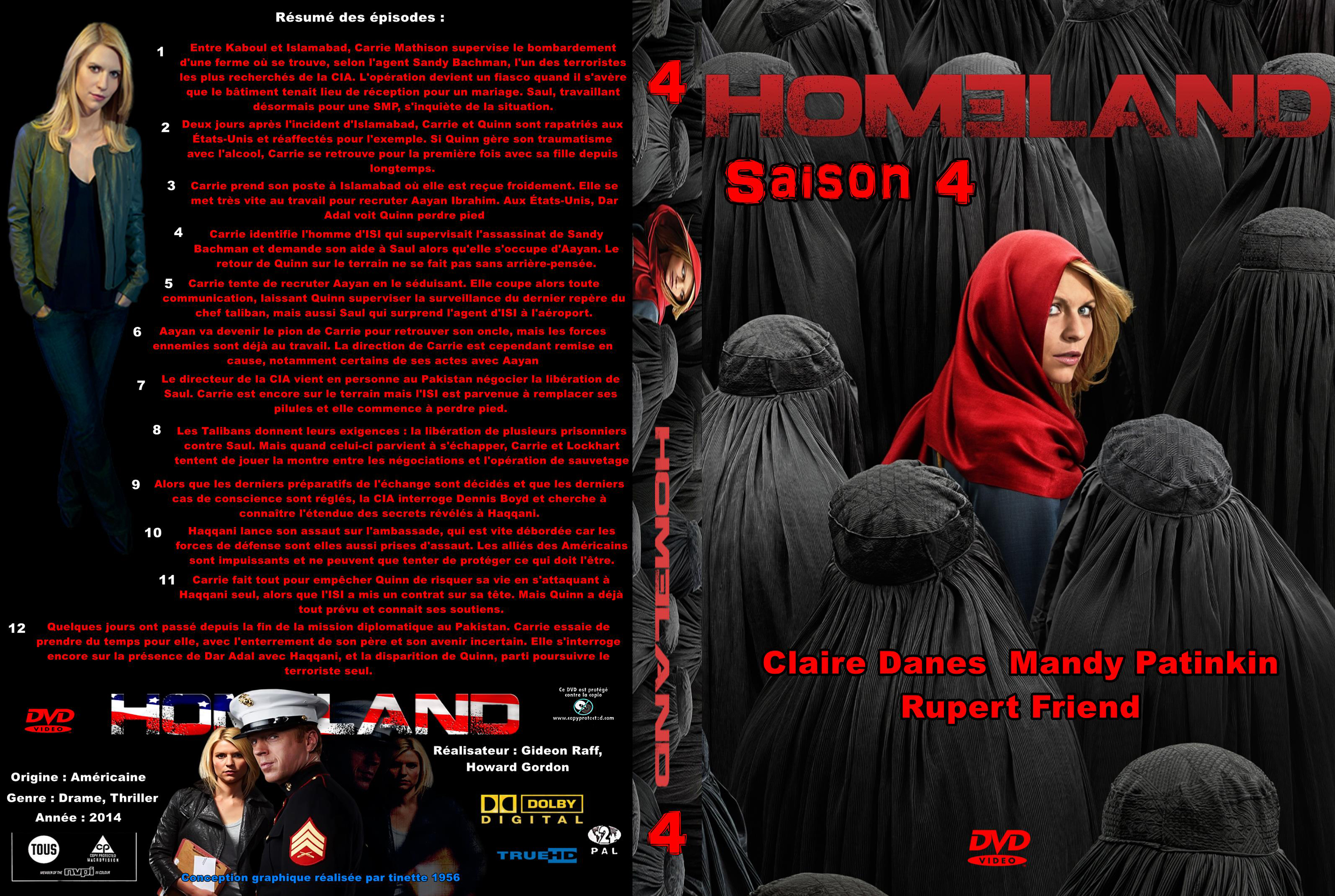 Jaquette DVD Homeland saison 4 custom