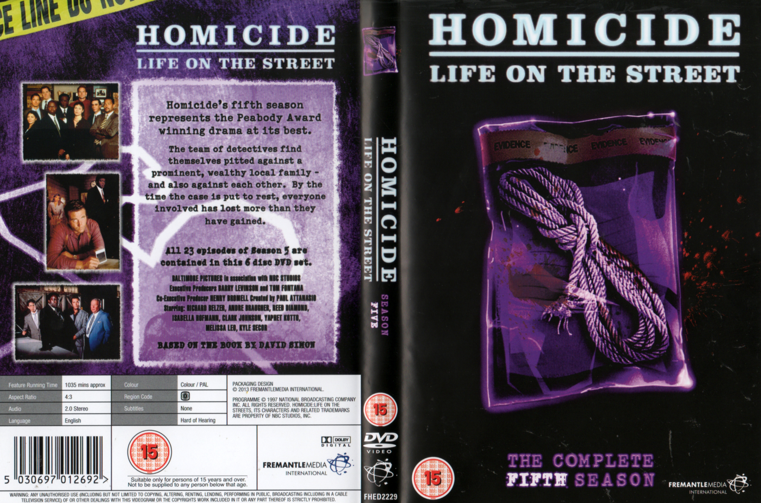 Jaquette DVD Homicide Saison 5 Zone 1