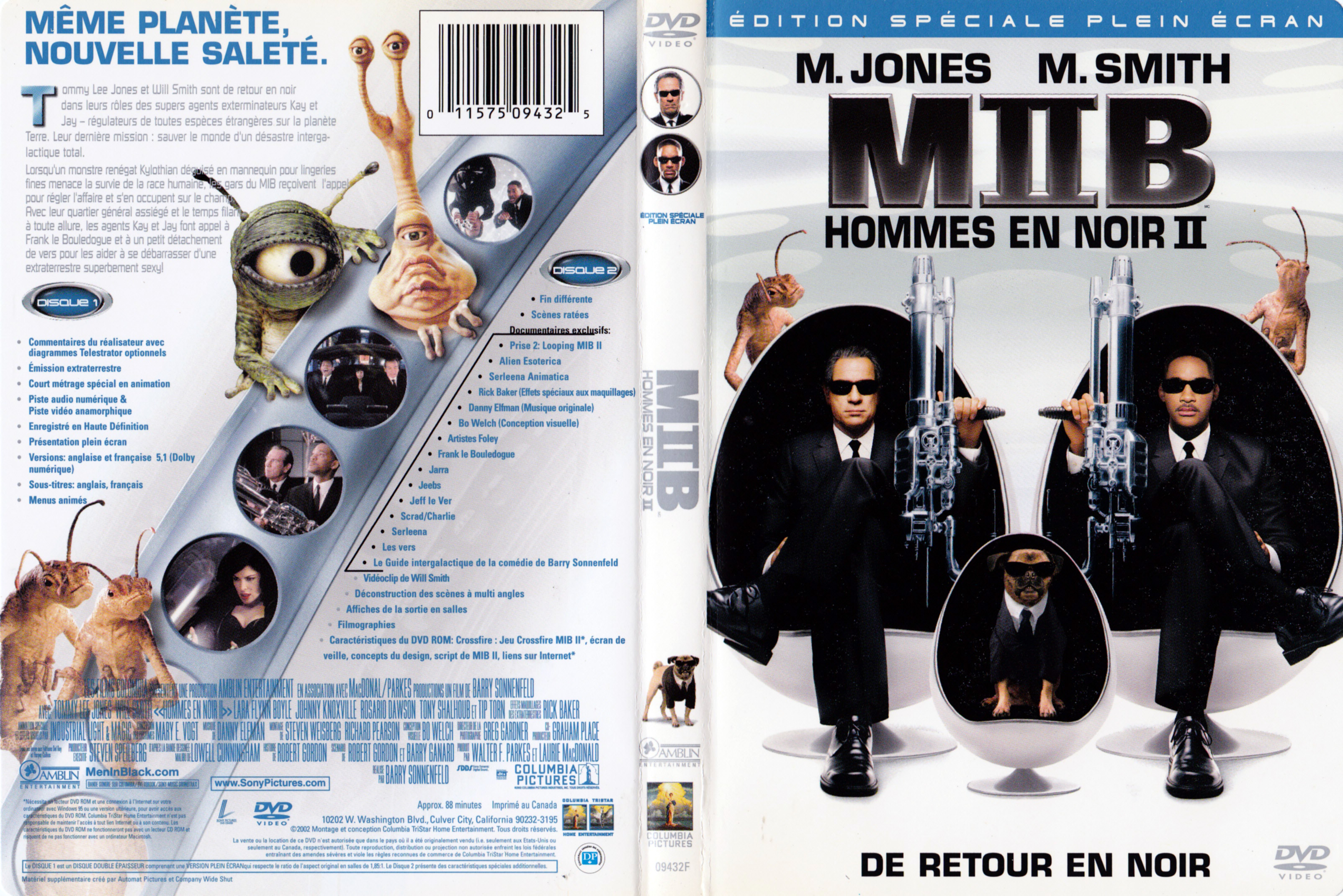 Jaquette DVD Hommes en noir 2 - Men in black 2 (Canadienne)