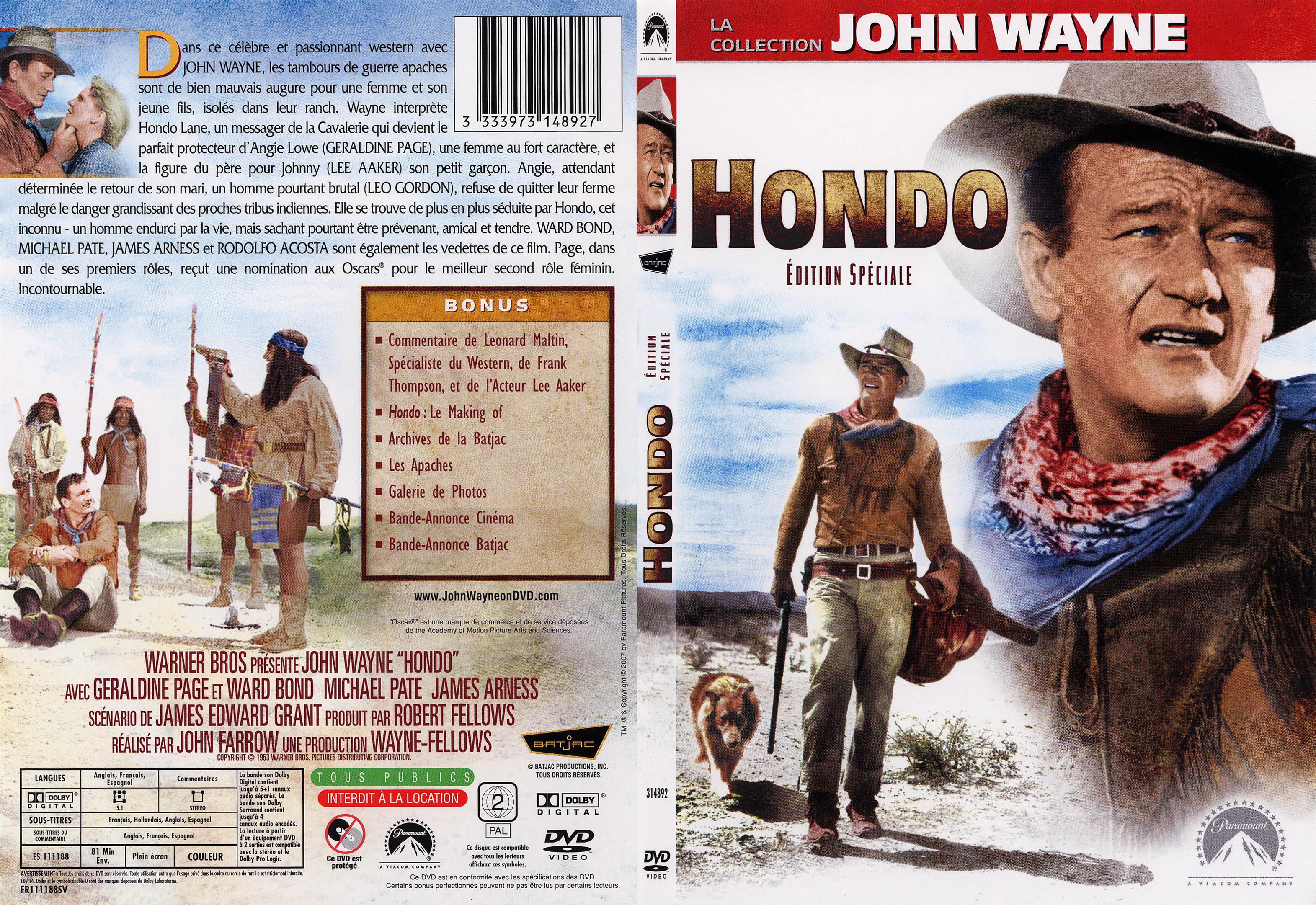Jaquette DVD Hondo - SLIM