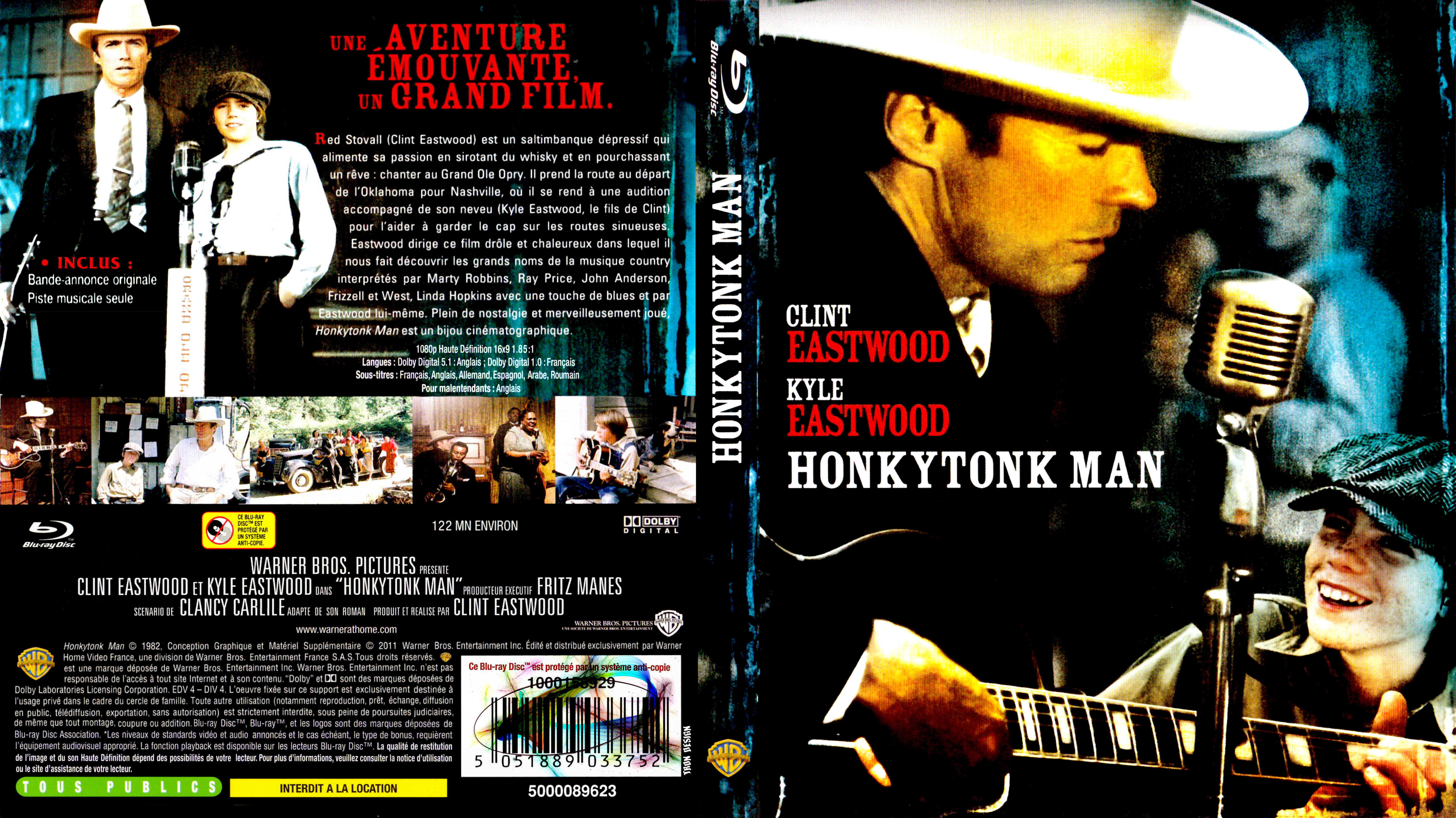 Jaquette DVD Honkytonk man custom (BLU-RAY)