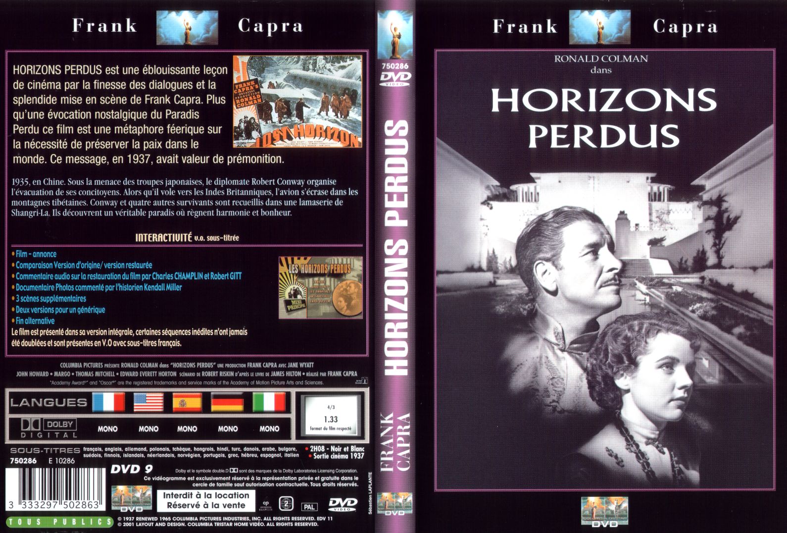 Jaquette DVD Horizons perdus