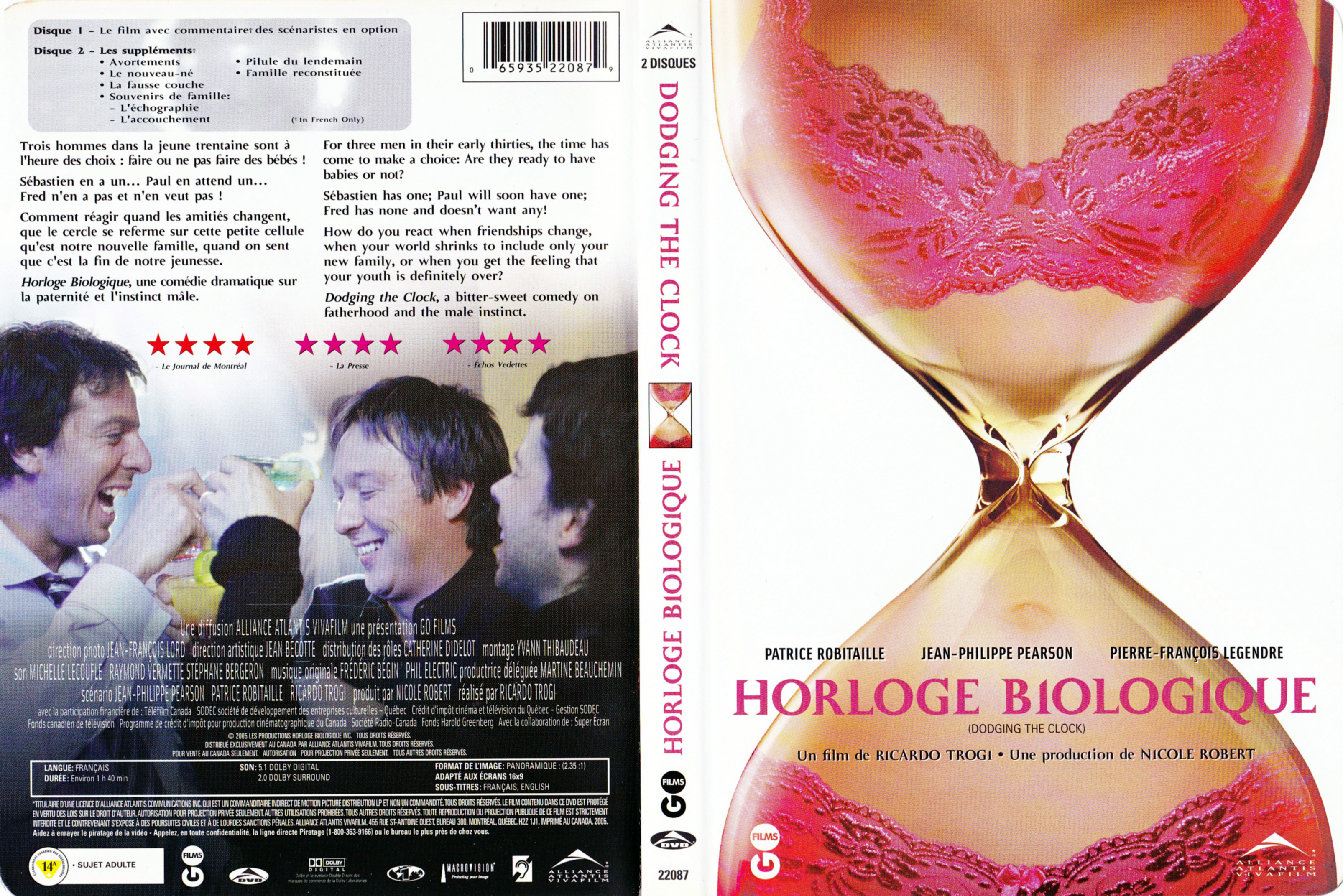 Jaquette DVD Horloge biologique - Dodging the clock (Canadienne)
