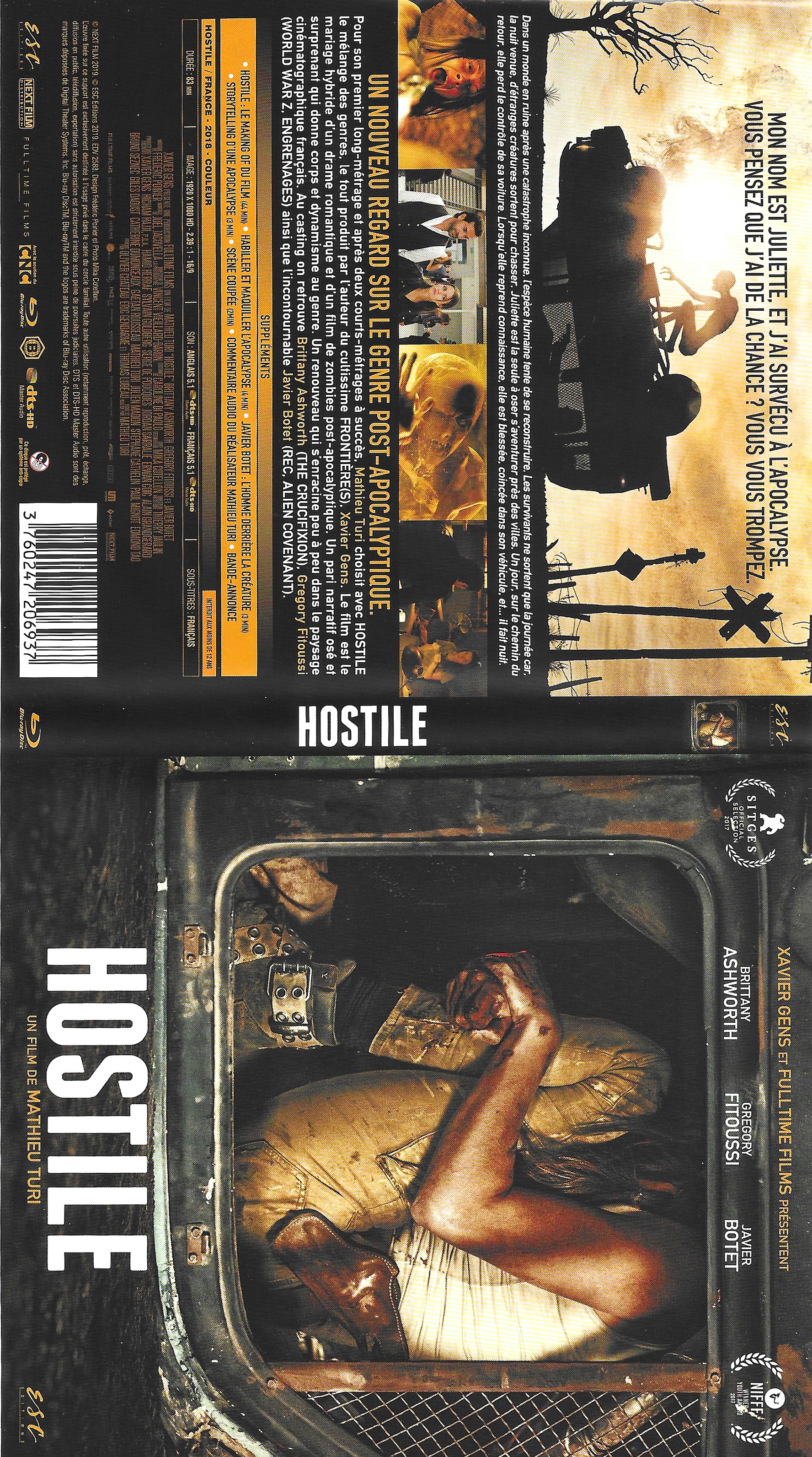 Jaquette DVD Hostile (BLU-RAY) 