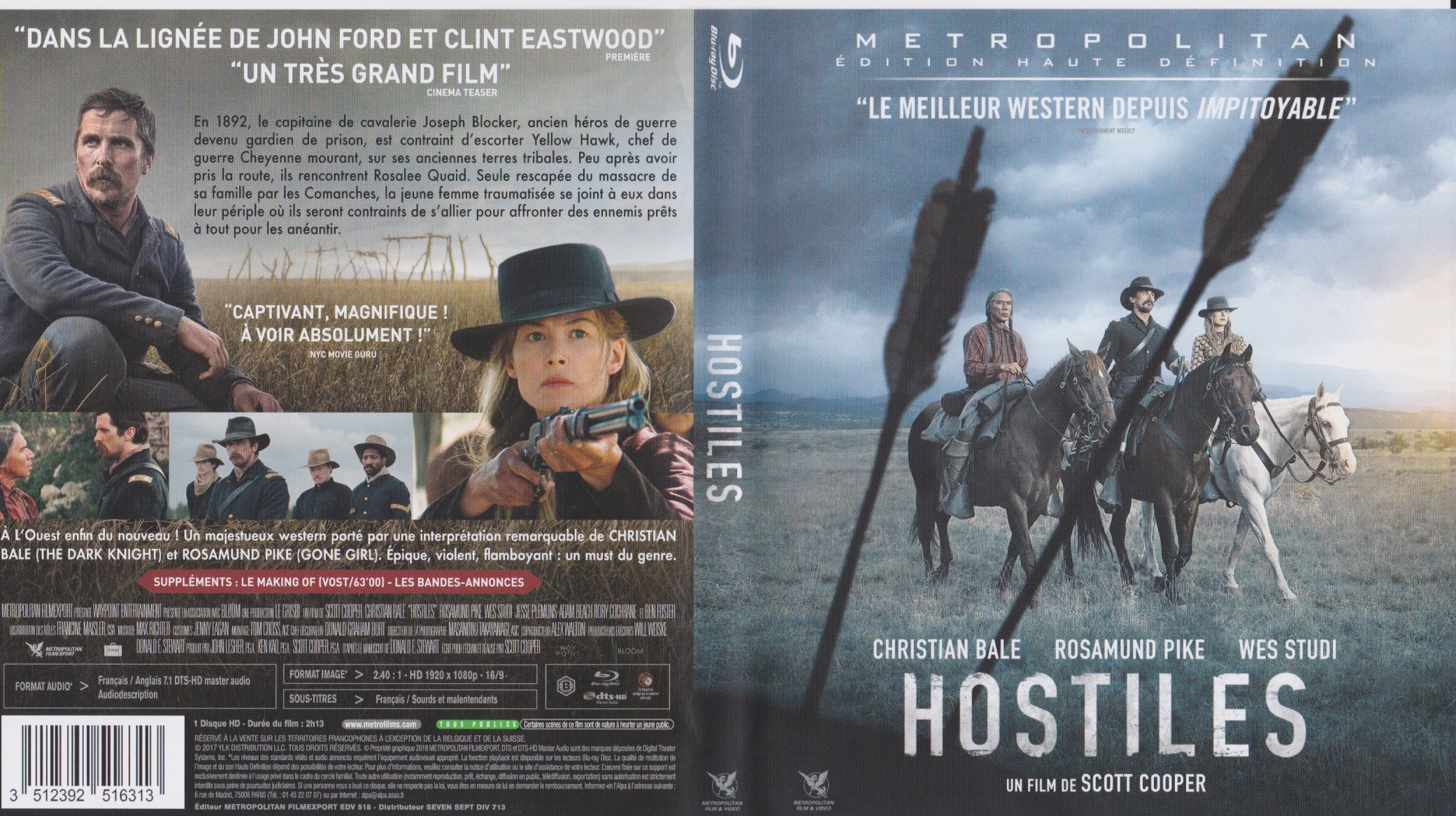 Jaquette DVD Hostiles (BLU-RAY)