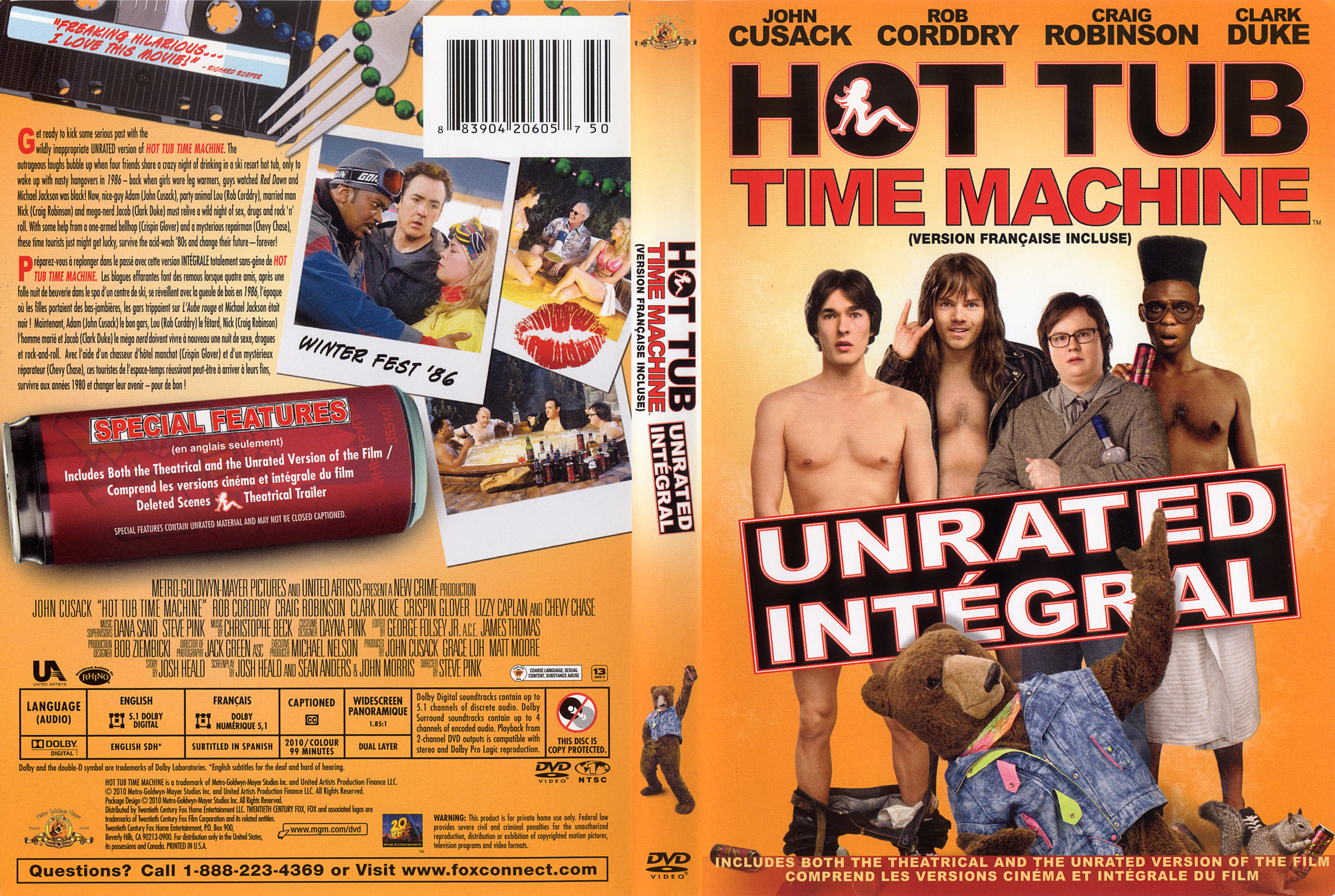 Jaquette DVD Hot Tub Time Machine (Canadienne)