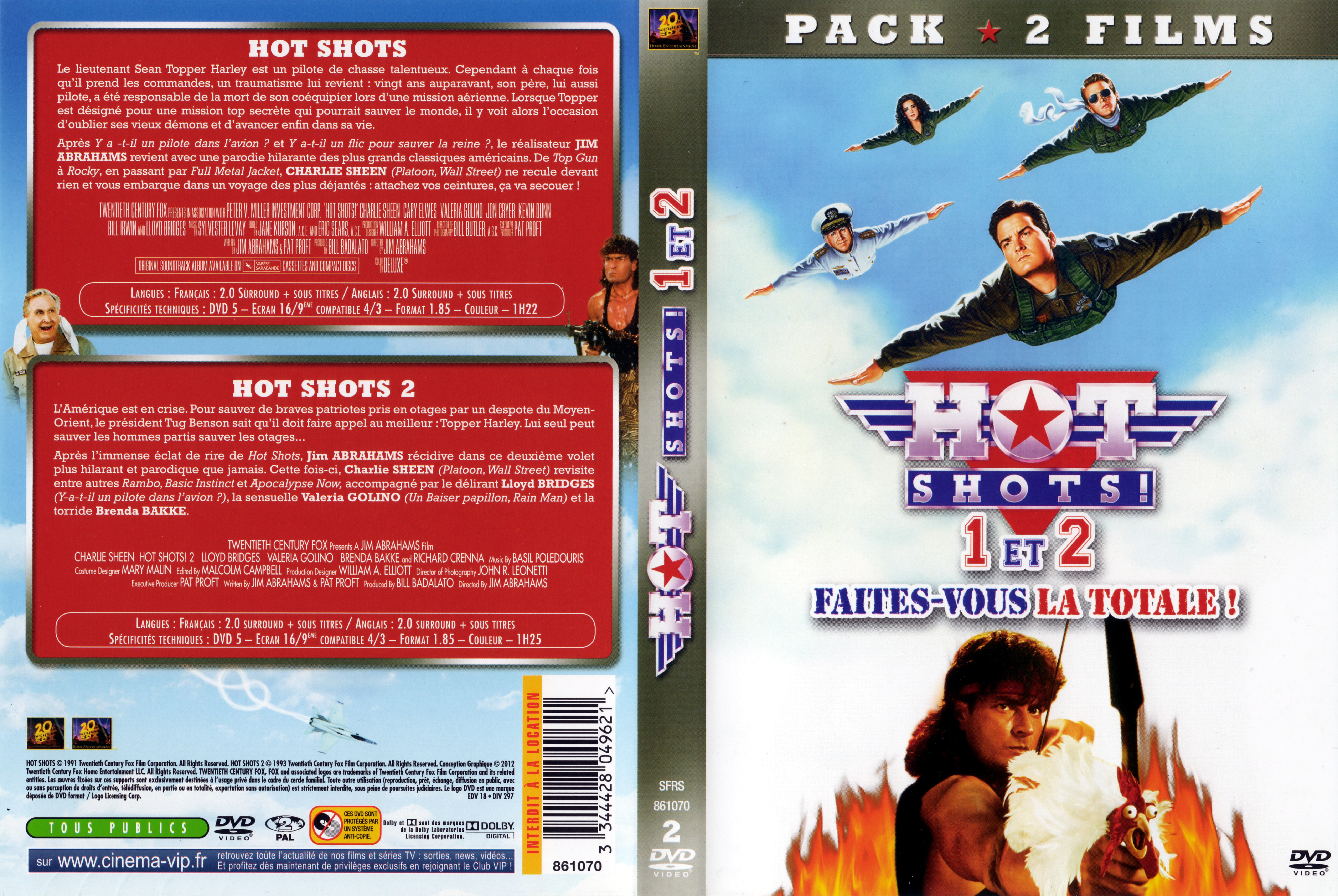 Jaquette DVD Hot shots 1 + 2