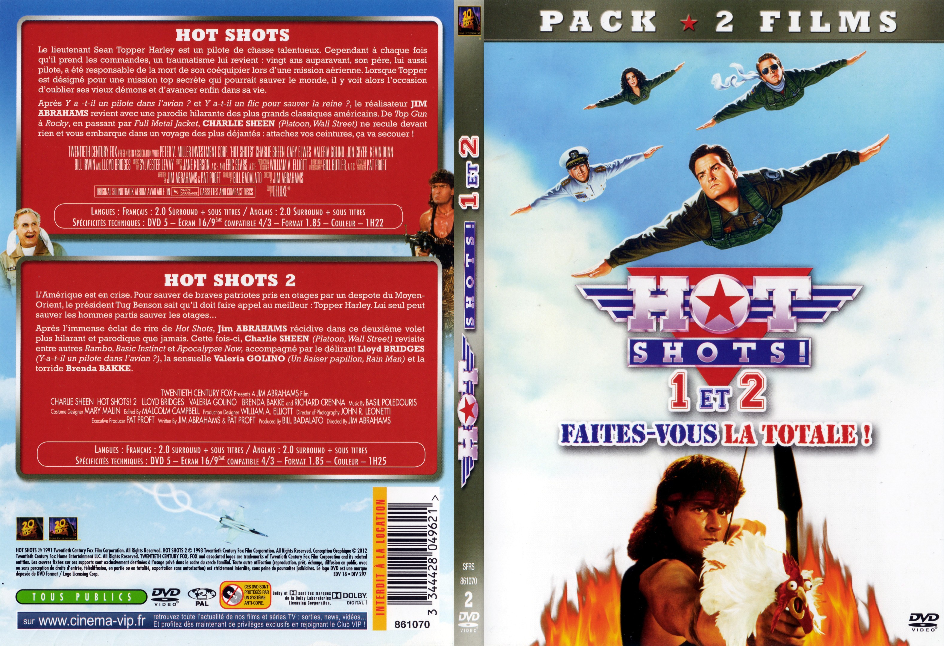 Jaquette DVD Hot shots 1 + 2 - SLIM