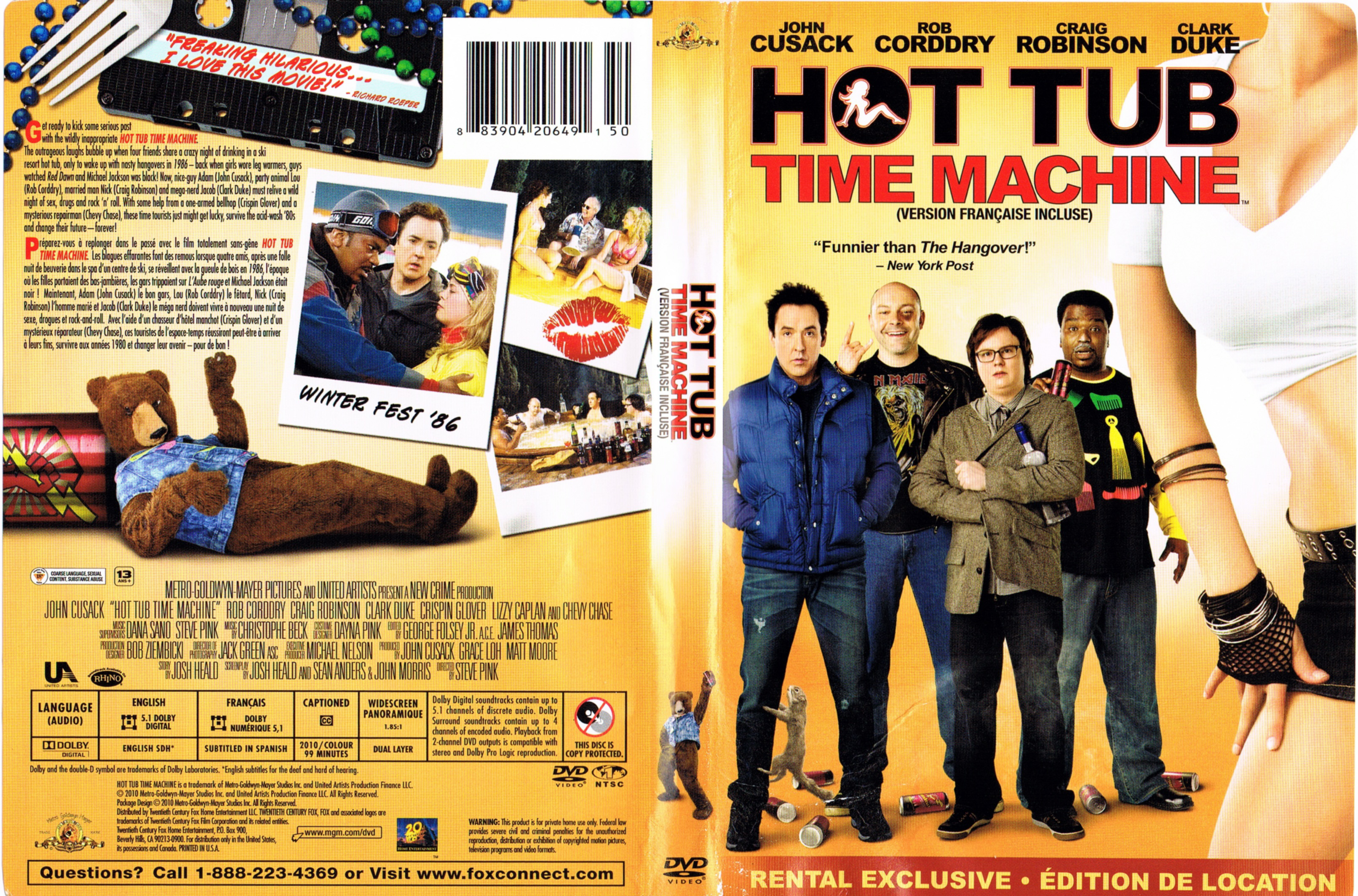 Jaquette DVD Hot tub time machine (Canadienne)