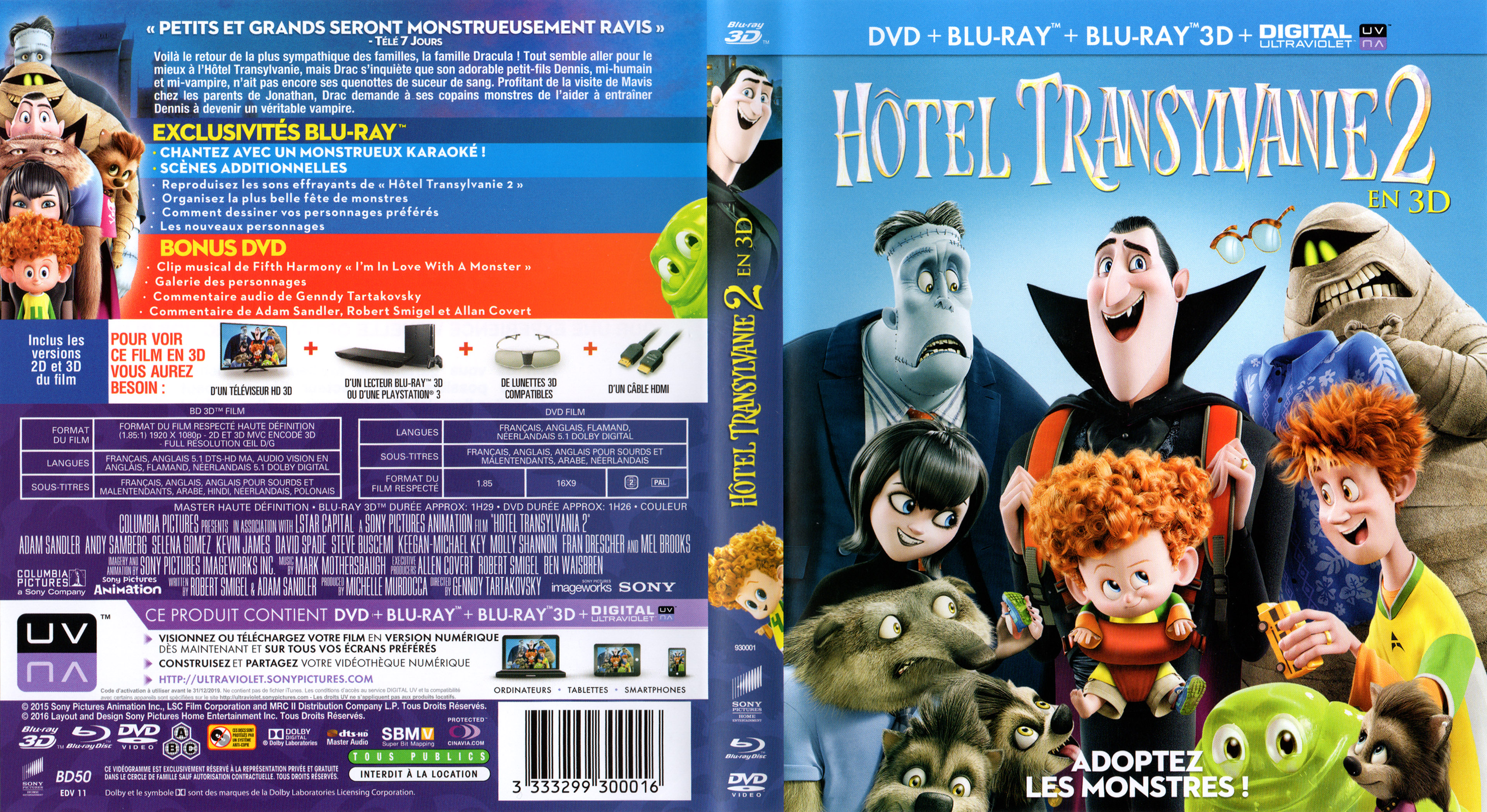 Jaquette DVD Hotel Transylvanie 2 3D (BLU-RAY)