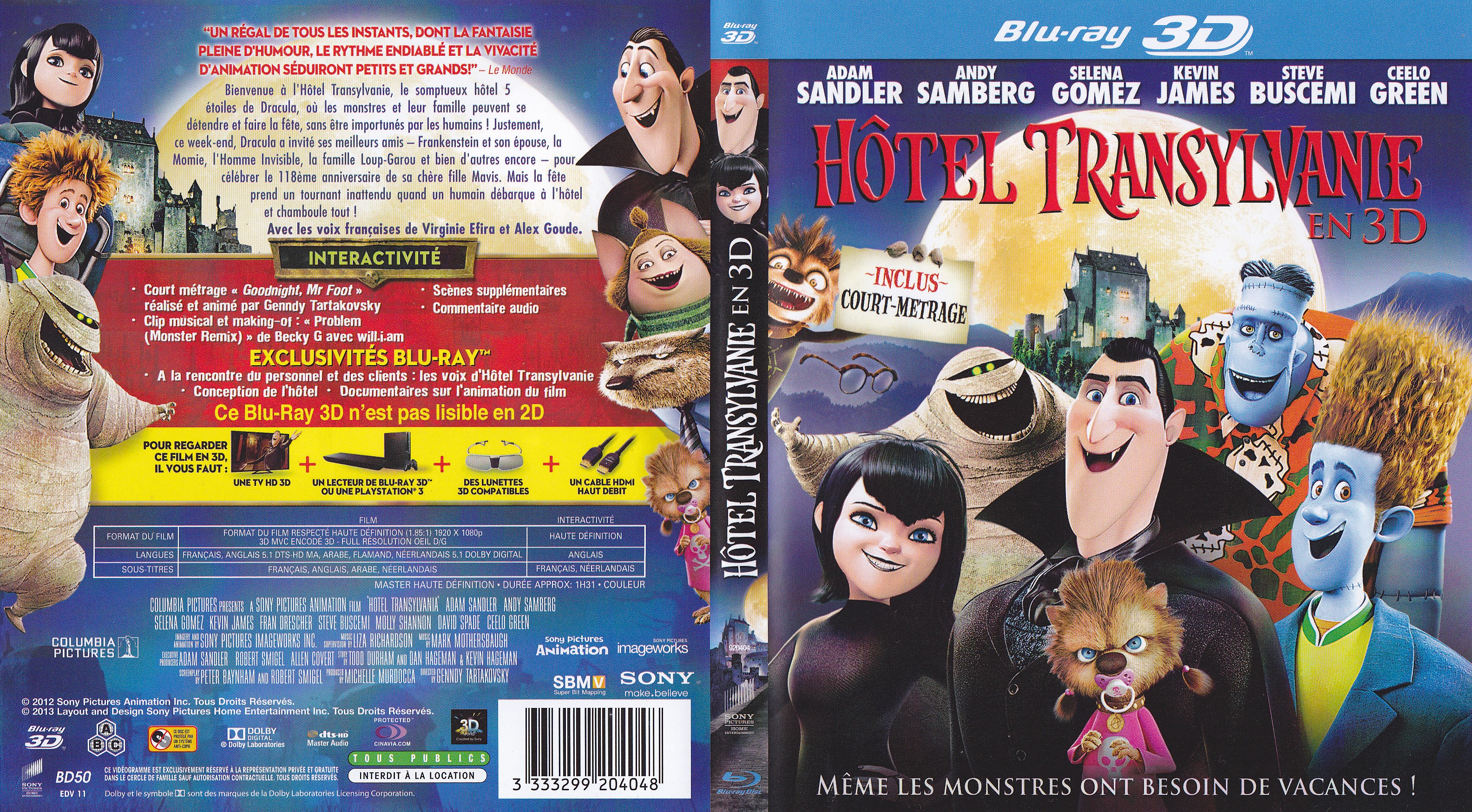 Jaquette DVD Htel Transylvanie (BLU-RAY)