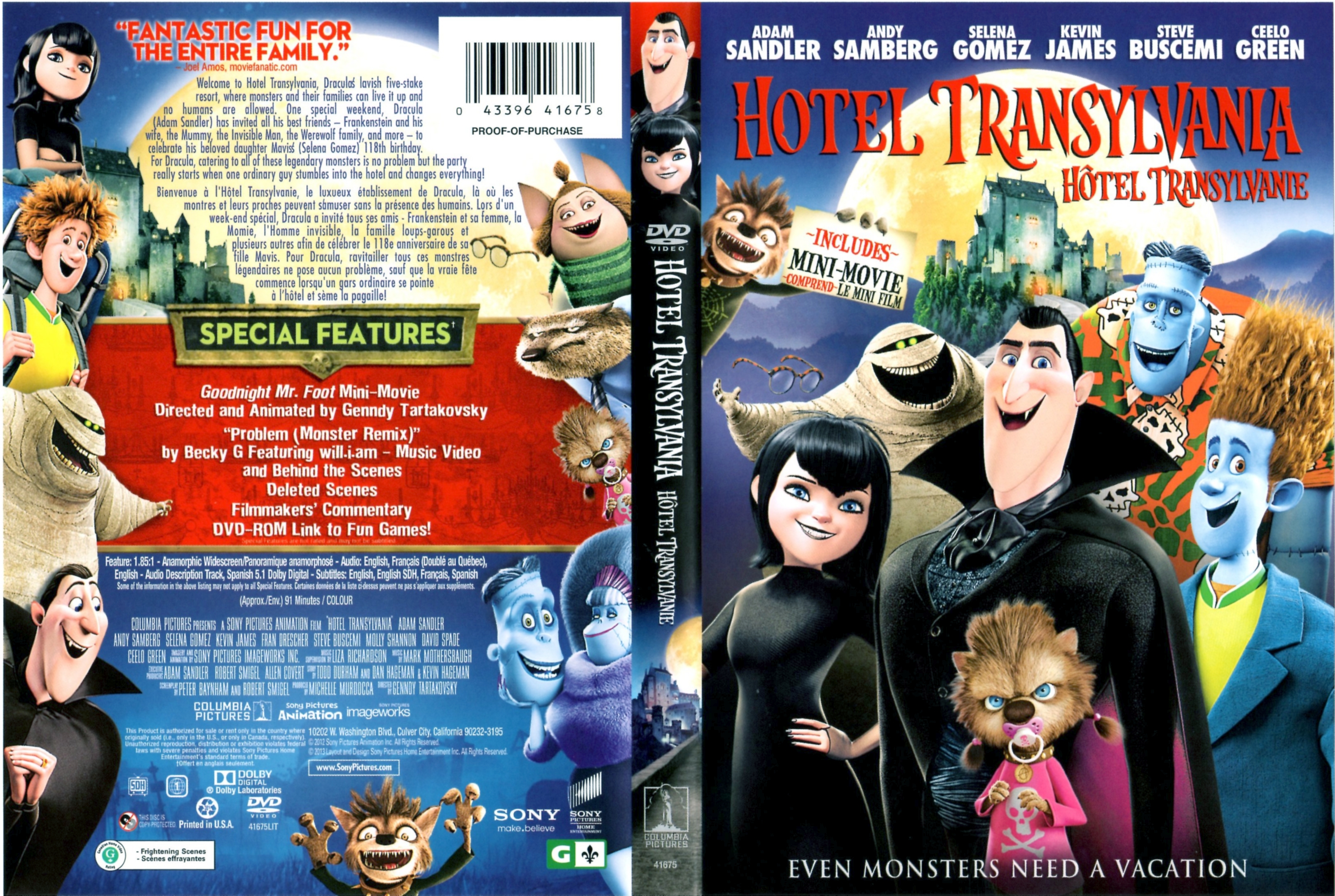 Jaquette DVD Htel Transylvanie (Canadienne)