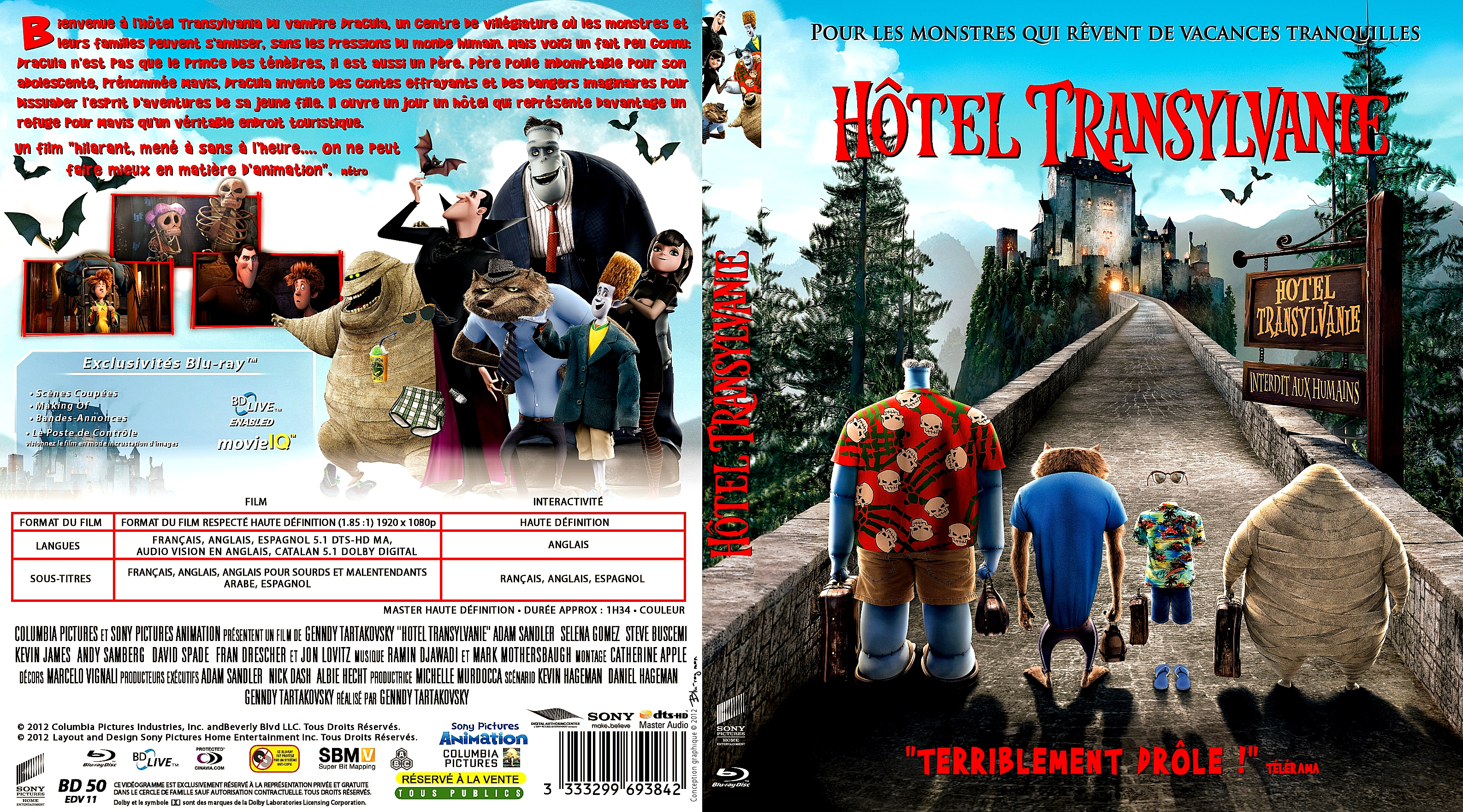 Jaquette DVD Htel Transylvanie custom (BLU-RAY)