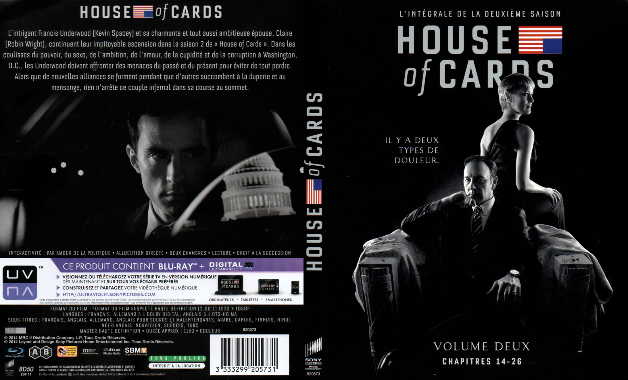 Jaquette DVD House Of Cards Saison 2 vol 2 (BLU-RAY)