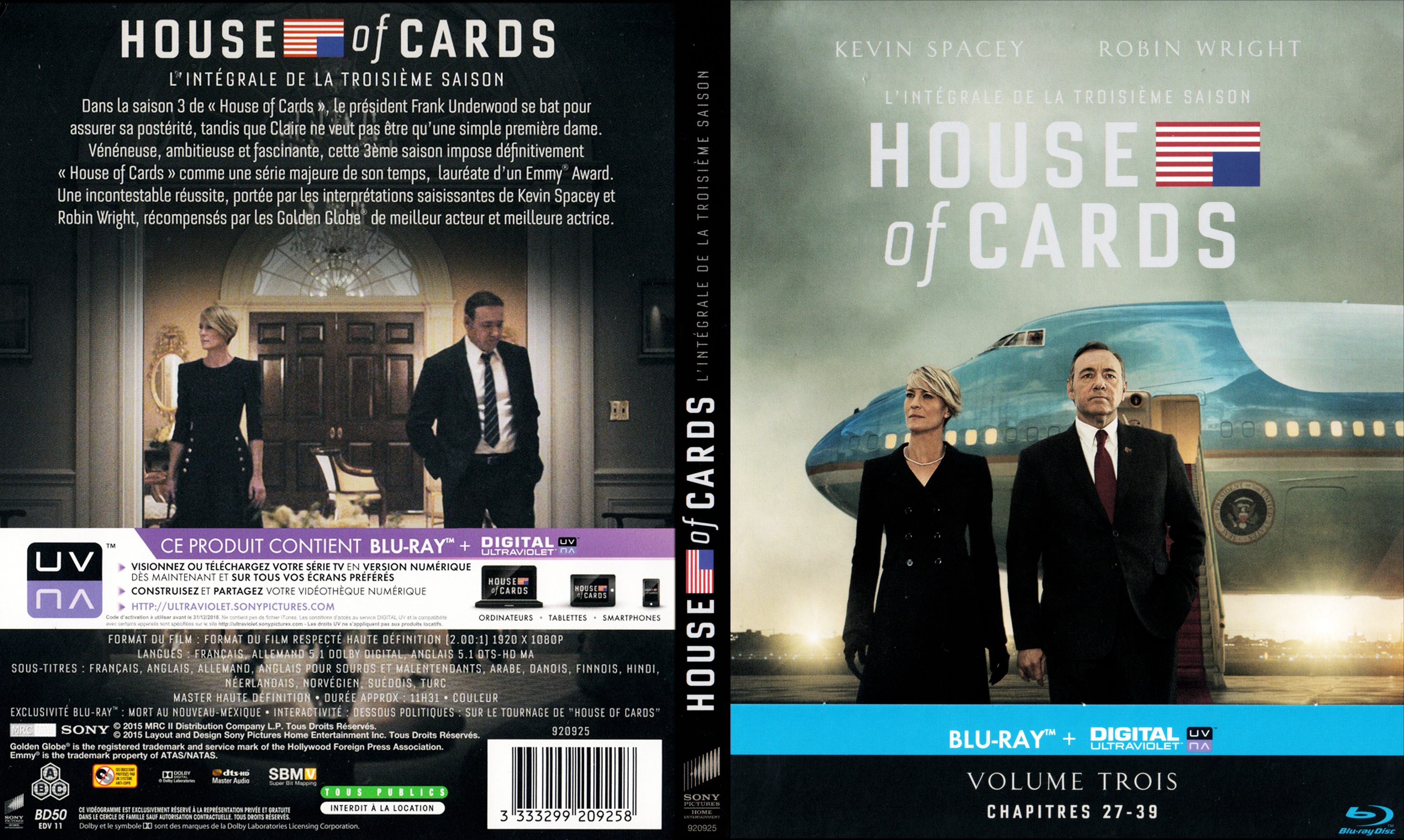 Jaquette DVD House Of Cards Saison 3 (BLU-RAY)