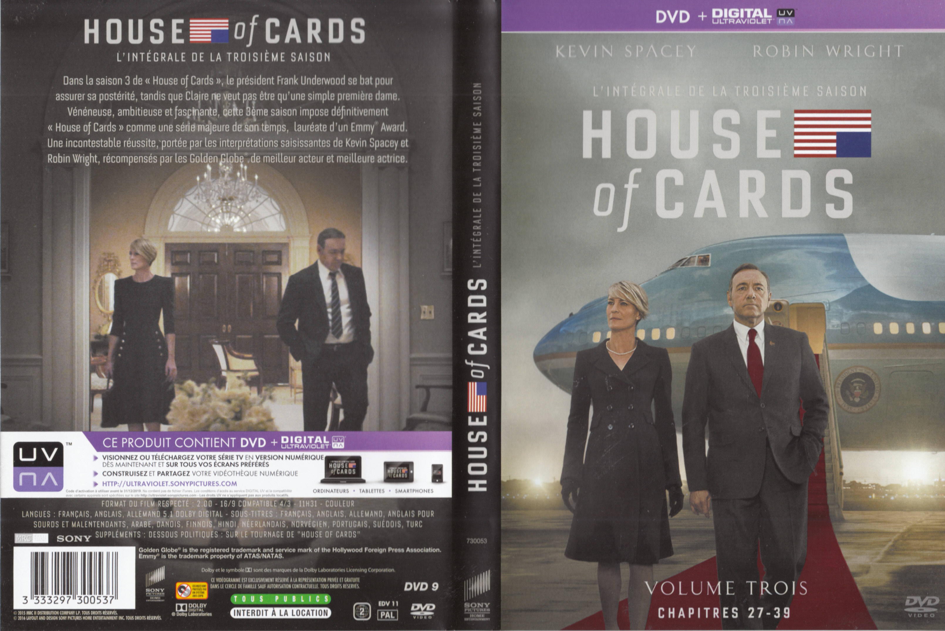 Jaquette DVD House Of Cards saison 3