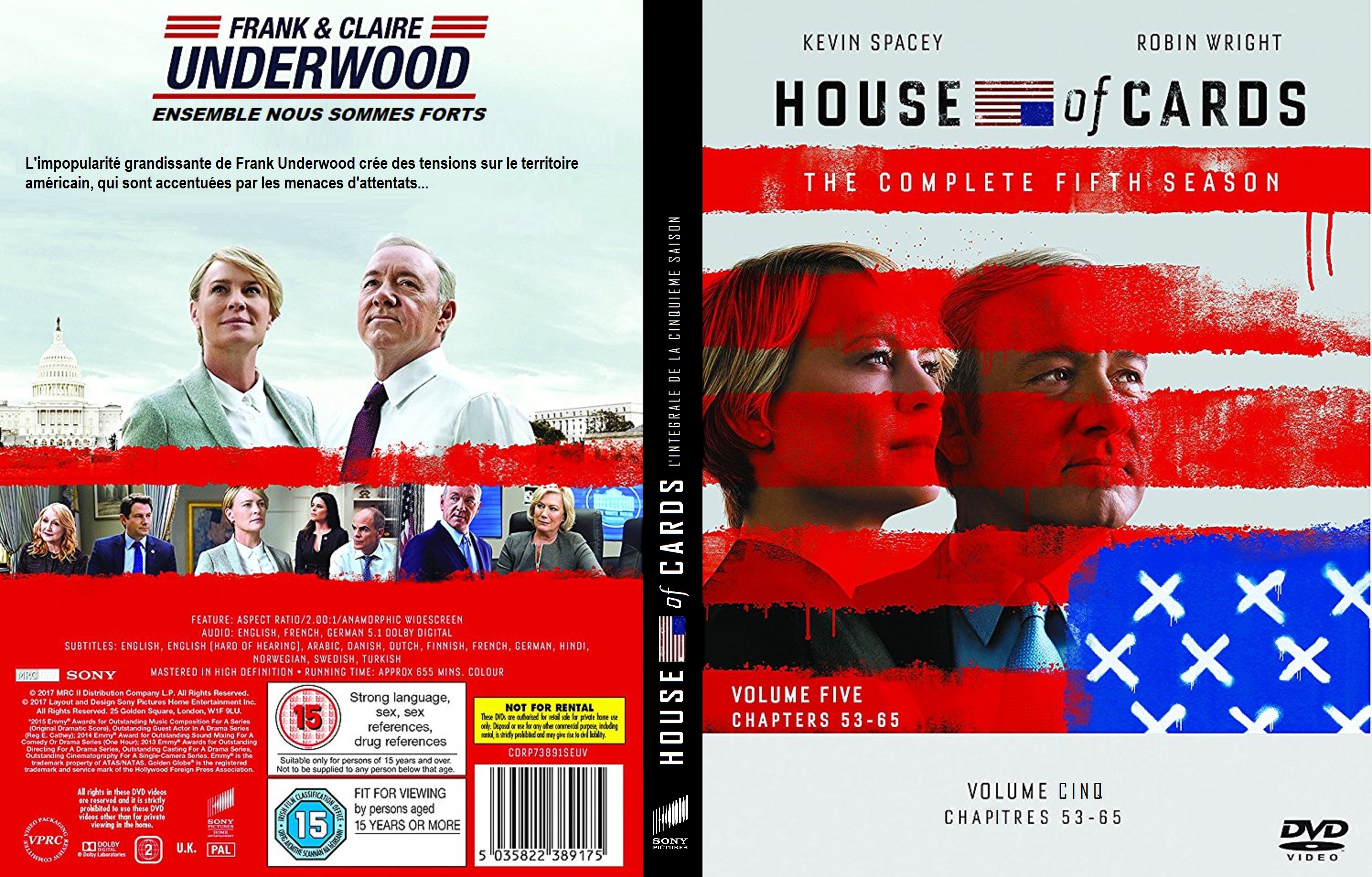 Jaquette DVD House of Cards saison 5 custom