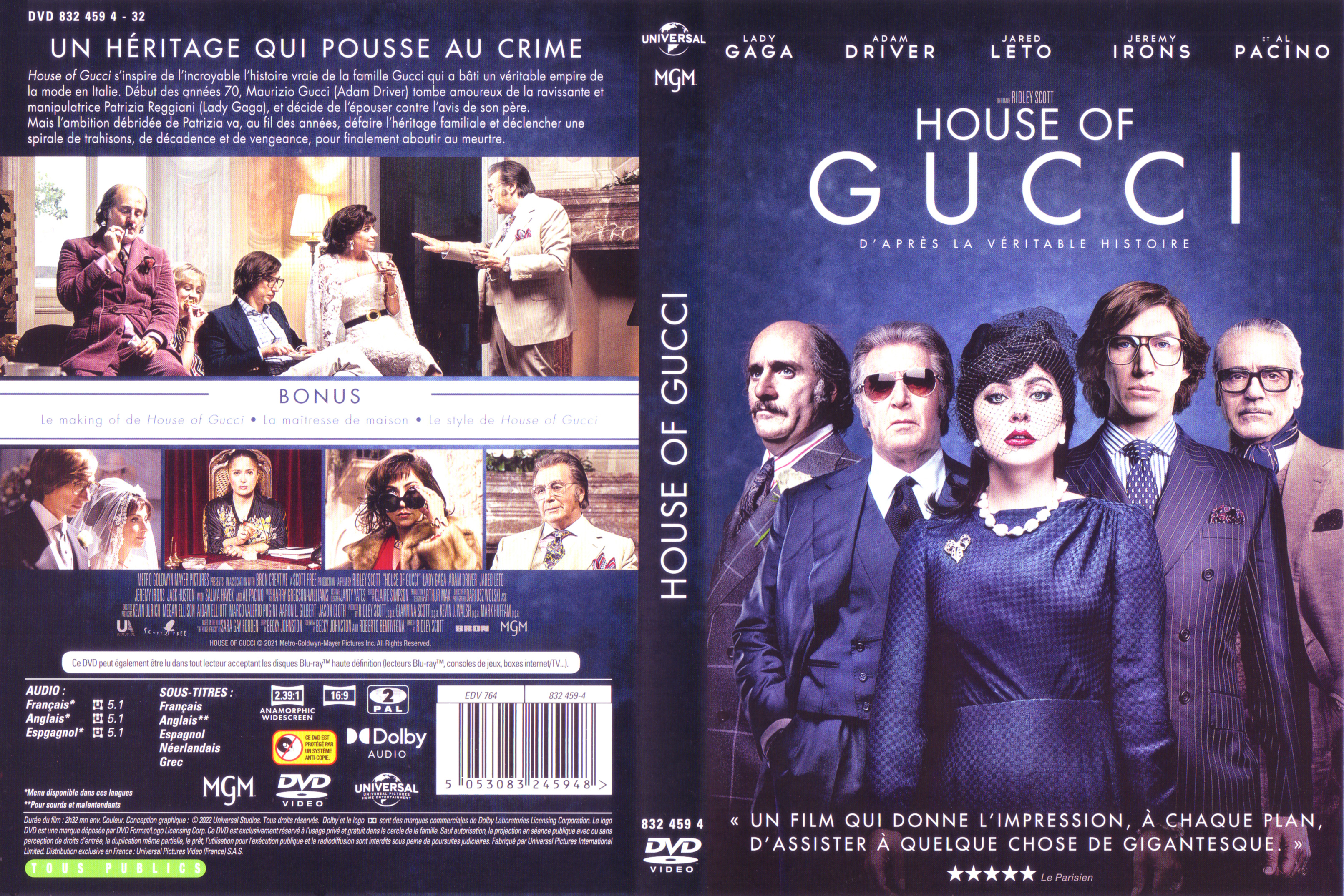 Jaquette DVD House of Gucci
