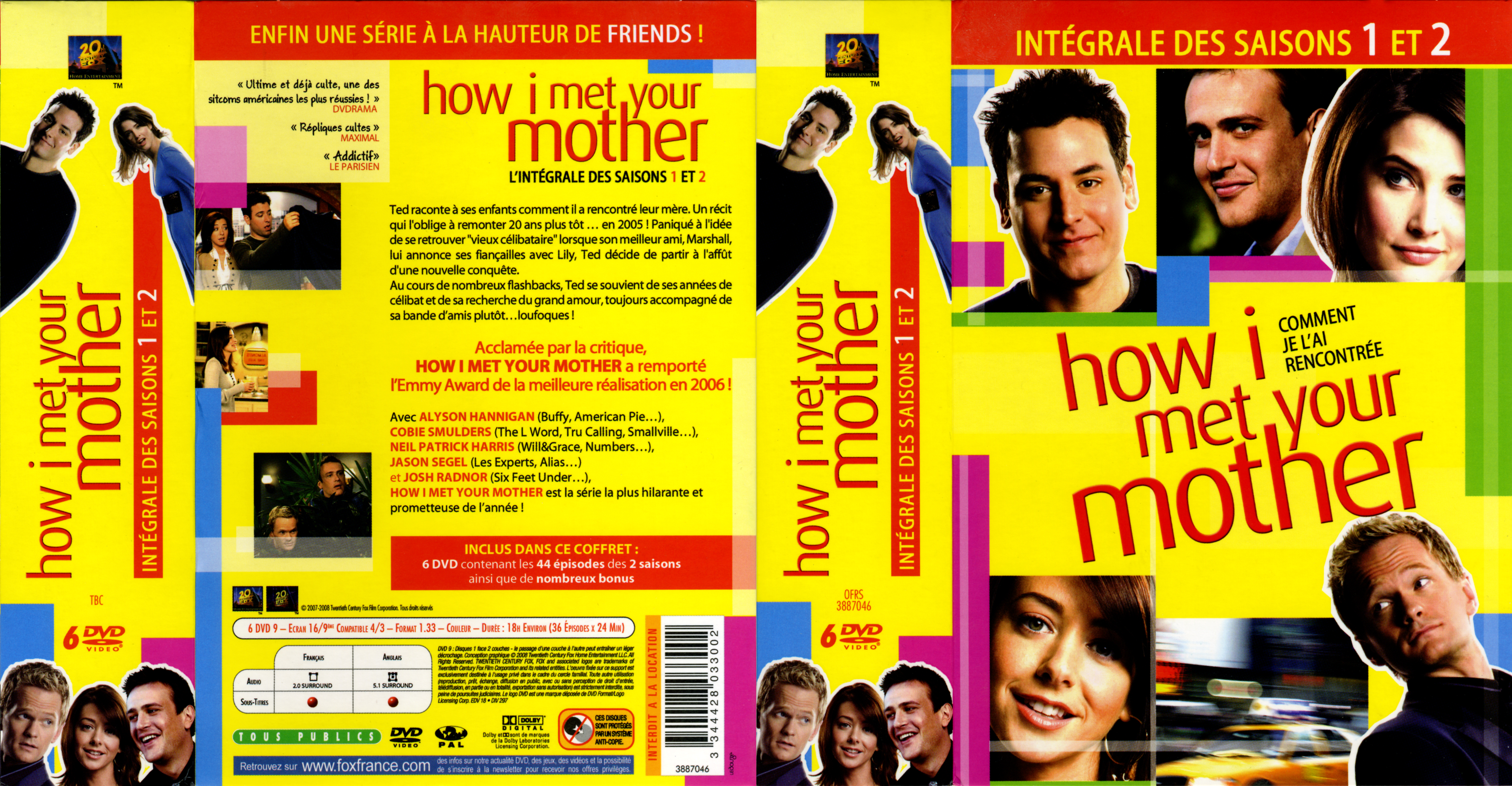 Jaquette DVD How i met your mother Saison 1 et 2 COFFRET
