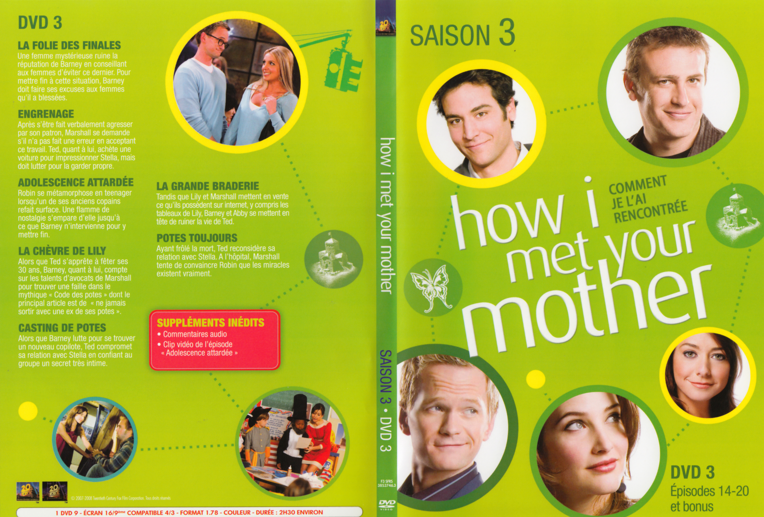 Jaquette DVD How i met your mother Saison 3 DVD 3