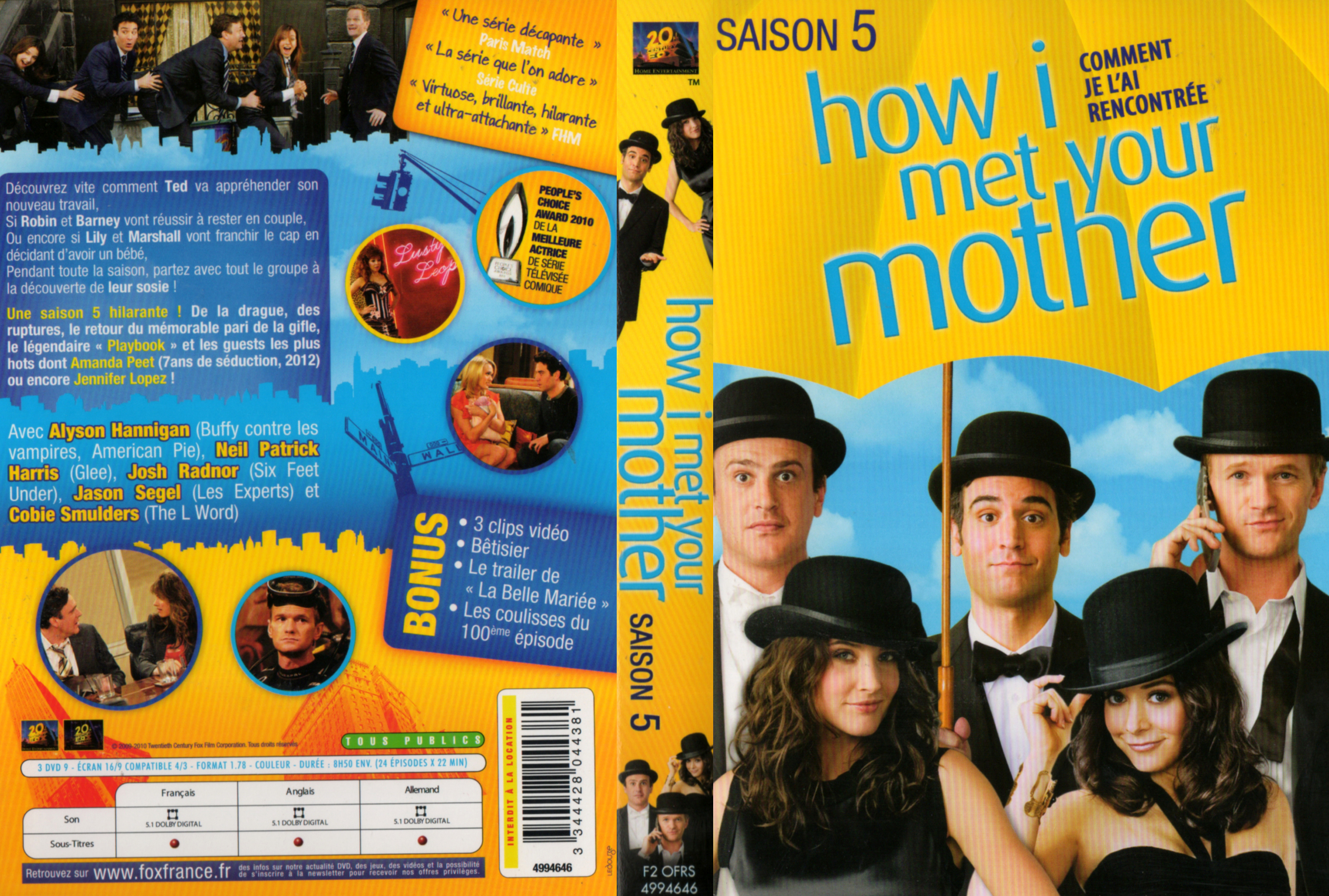 Jaquette DVD How i met your mother Saison 5 COFFRET